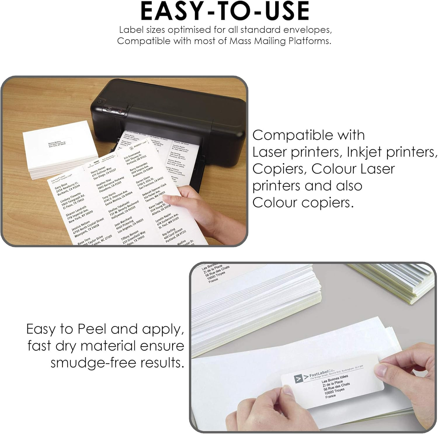 21 Labels per A4 Sheet, 50 Sheets 1050 Sticky Label, Printable Sticker Paper, M