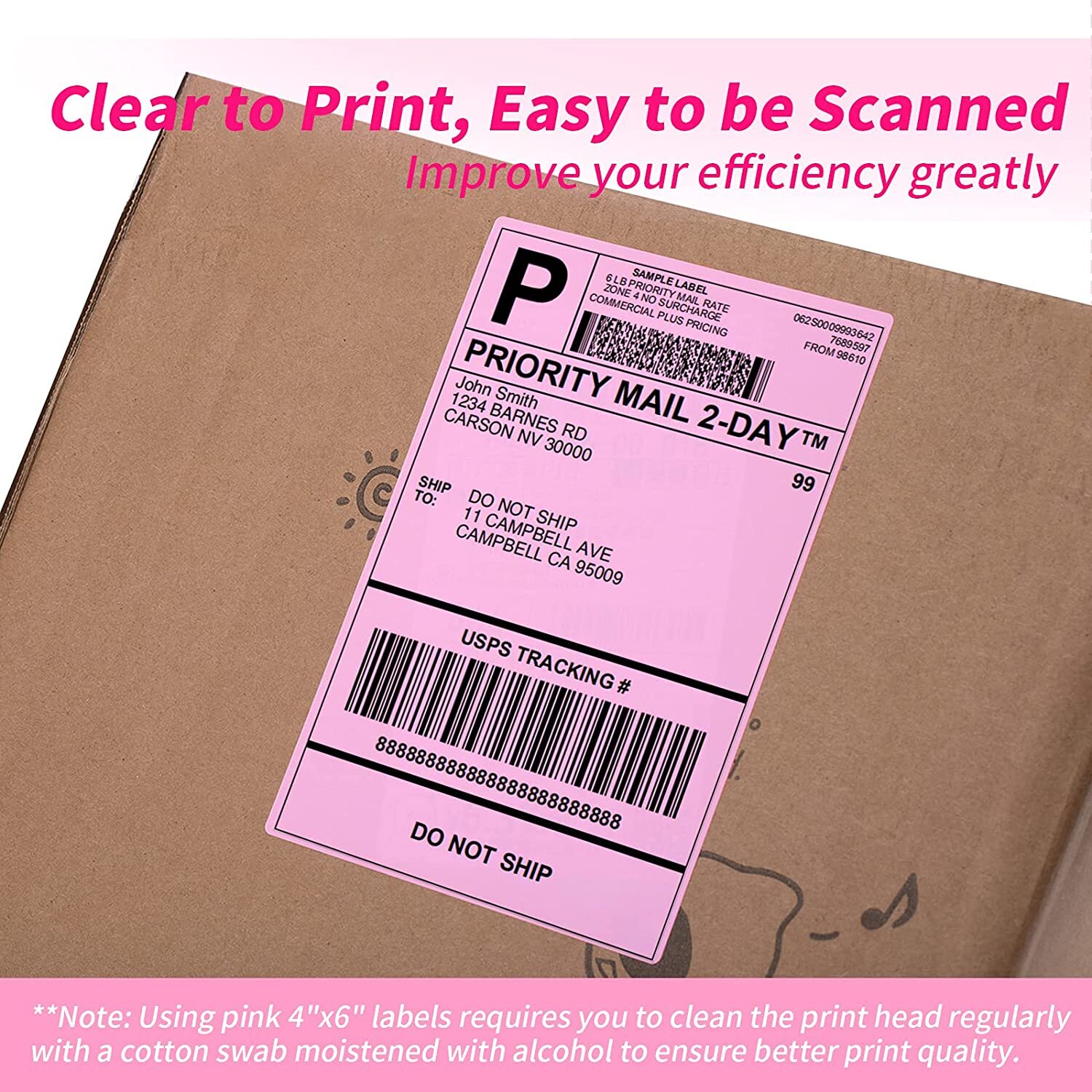 100-5000PCS 4″ x 6″ Fanfold Direct Thermal Shipping Address Sticker Label LOT