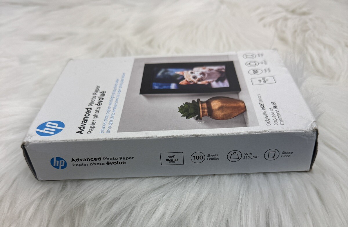 HP Advanced Photo Paper Glossy 100 Sheets 4 X 6 Inkjet 66 lbs All Inkjet D2