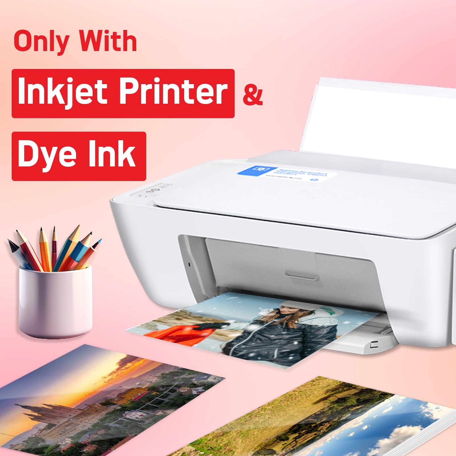 115gsm Thin Glossy Photo Paper 100 Sheets 8.5×11 Inches,Inkjet Printing Paper…