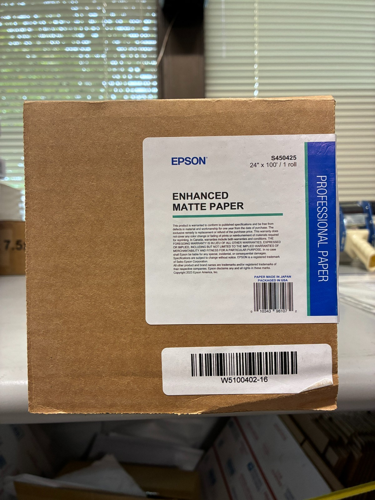 Epson – S450425 – Wide Format Photobase Paper – 24-inch x 100′ – Matte Finish