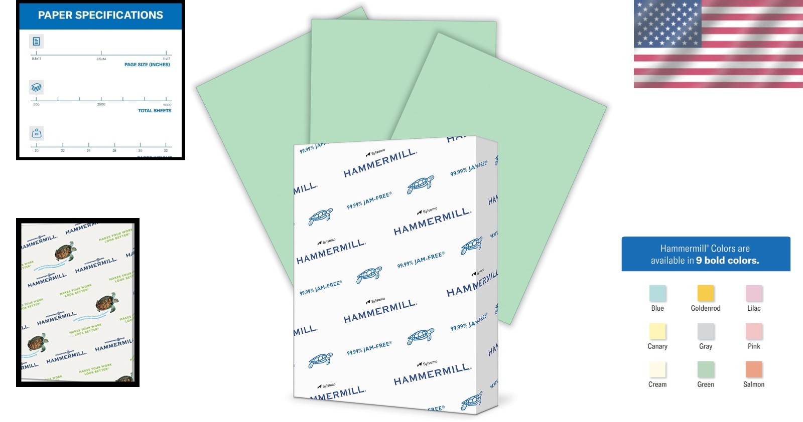 Green Printer Paper 500 Sheets – 20 lb Colored Paper