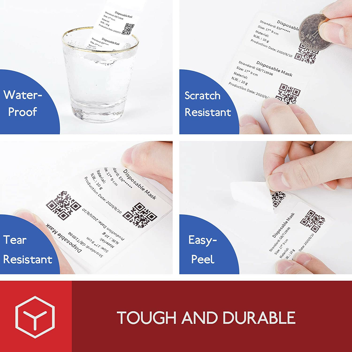 1 Roll 40x30mm Self-Adhesive Thermal Label Phomemo Printer Paper for M110/M200