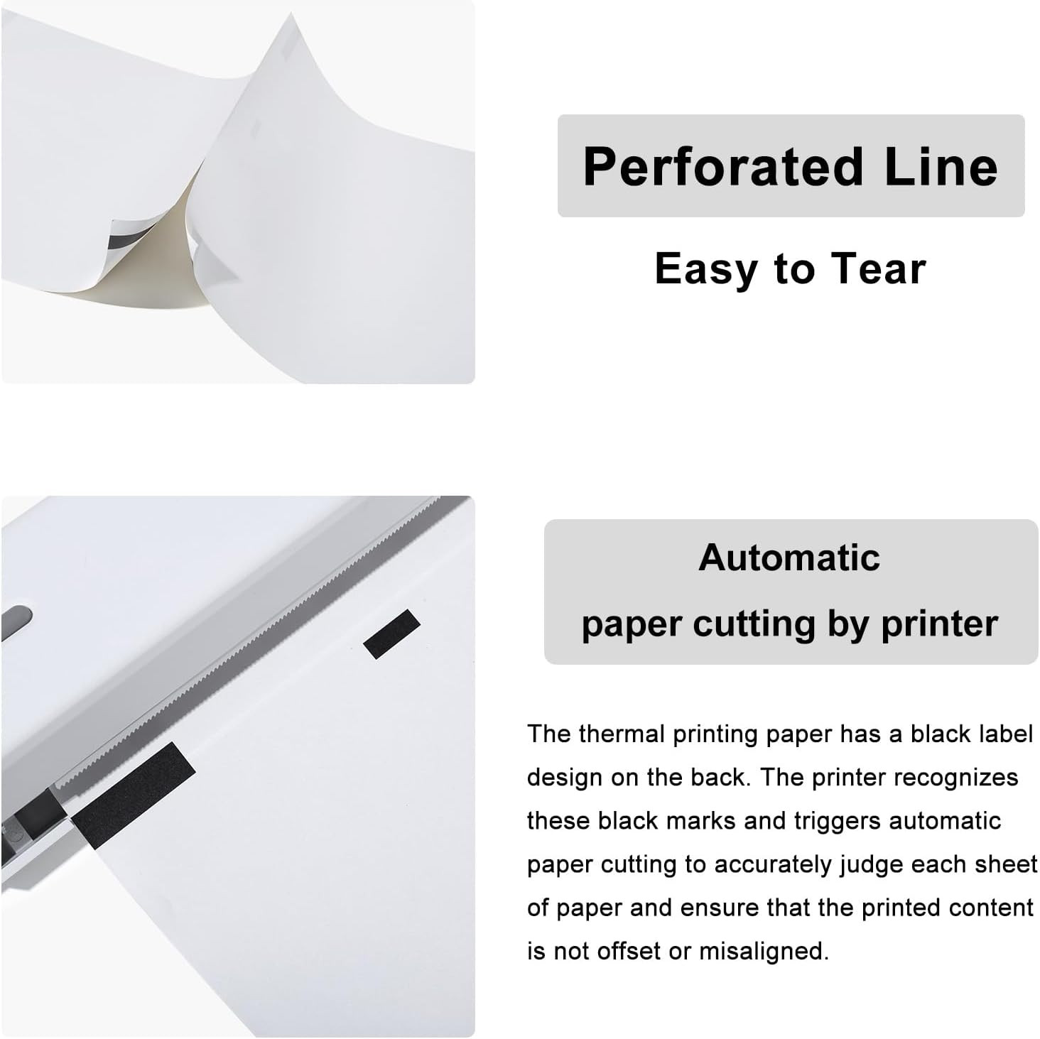 100 Sheets Thermal Printer Paper 8.5 X 11 Inch US Letter Size Thermal Paper
