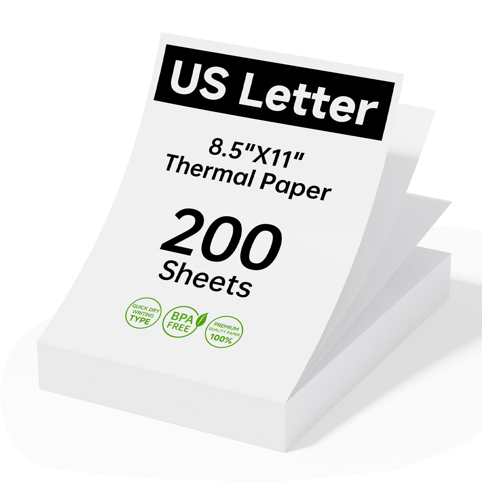 8.5×11 Thermal Printer Paper – 200 Sheets, Compatible with Portable Printers