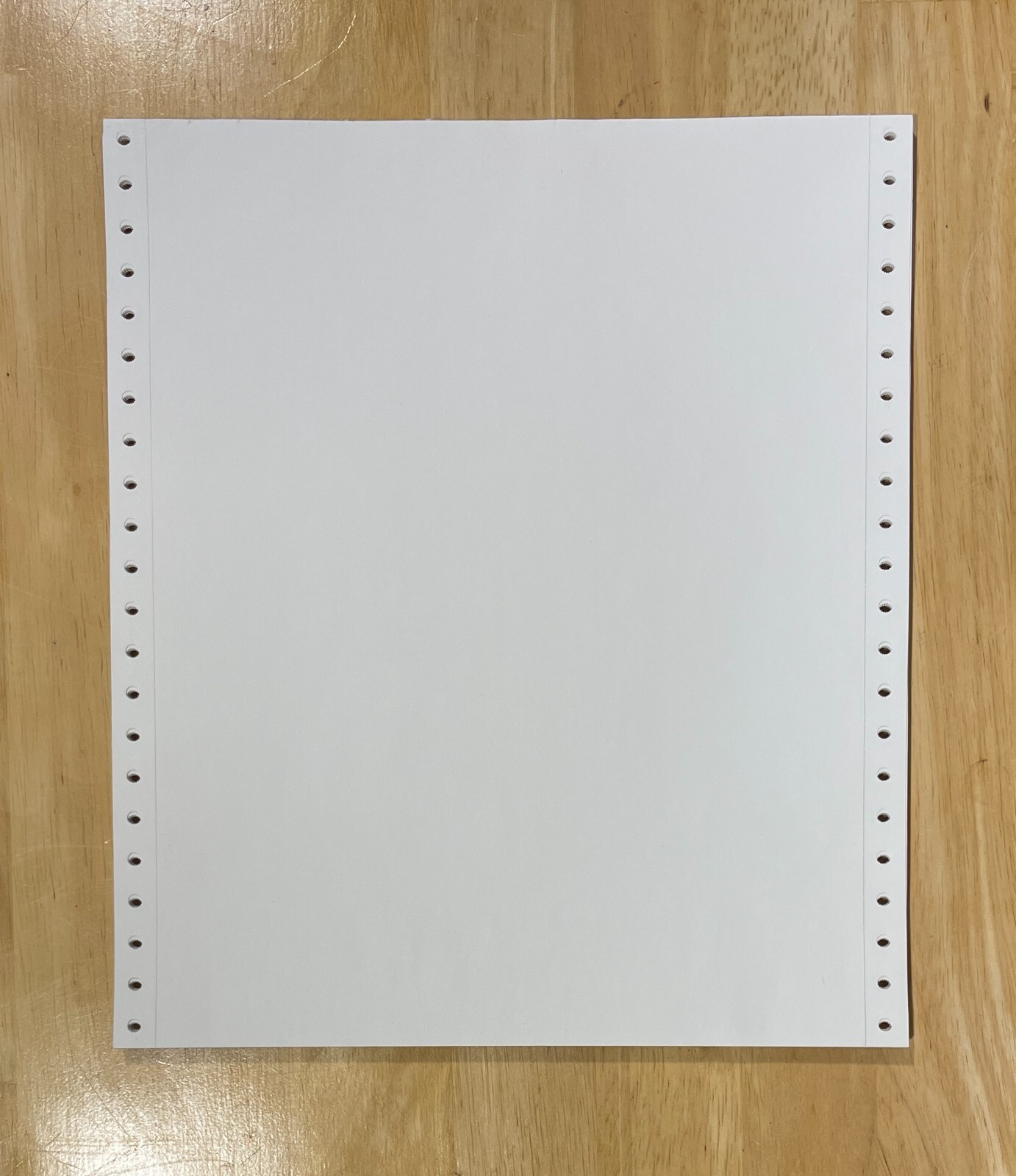 Continuous Tractor Feed Dot Matrix Printer Paper 8 1/2″ x 11″ 25 sheets – NOS