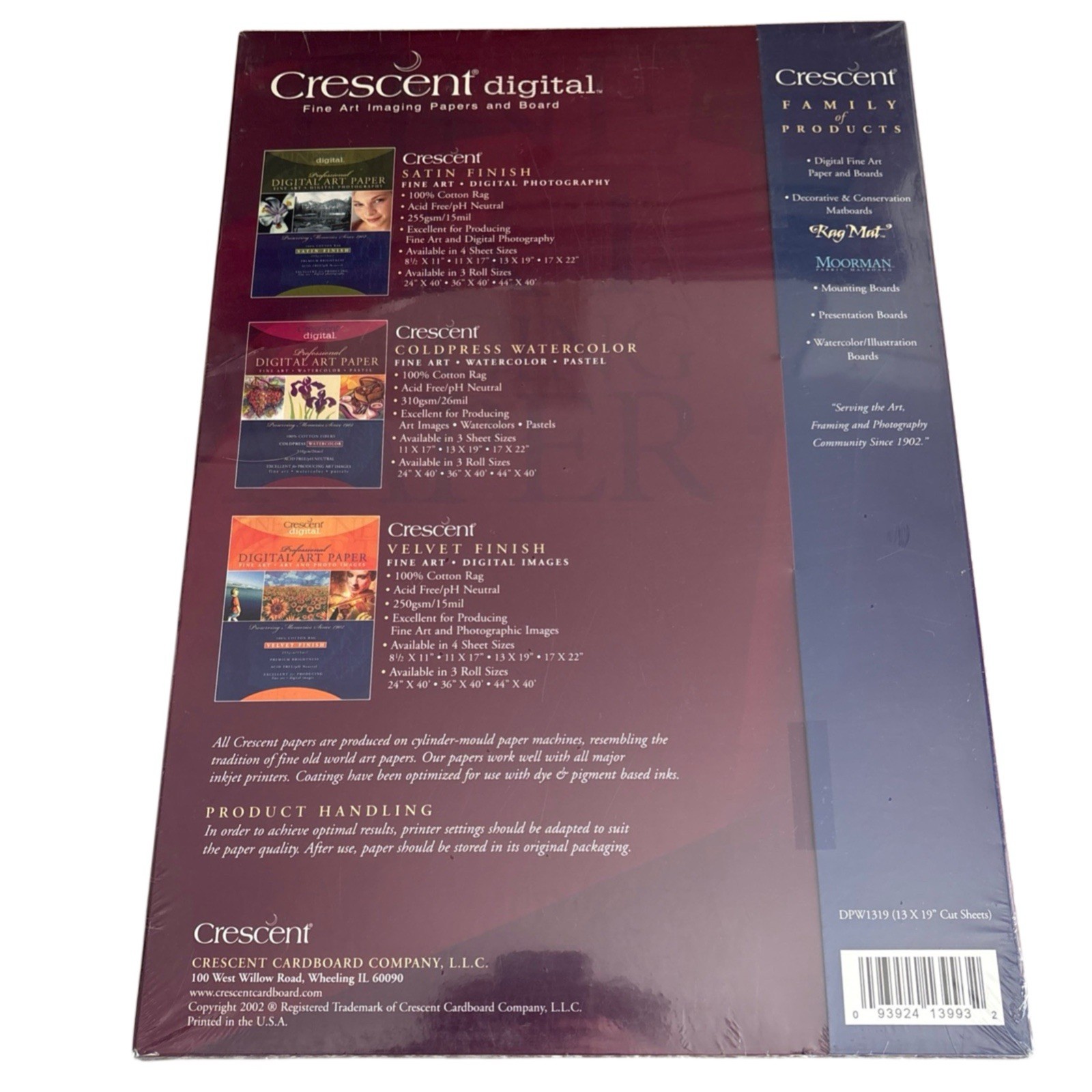 Professional Digital Fine Art Paper Ink Jet 13×19 25 Sheets Sealed Coldpress New