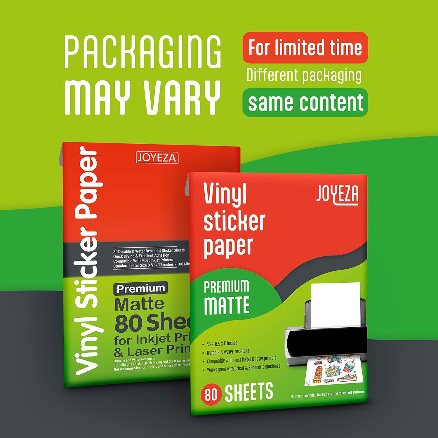 Premium Printable Vinyl Sticker Paper for Inkjet Printer – 80 Sheets Matte White