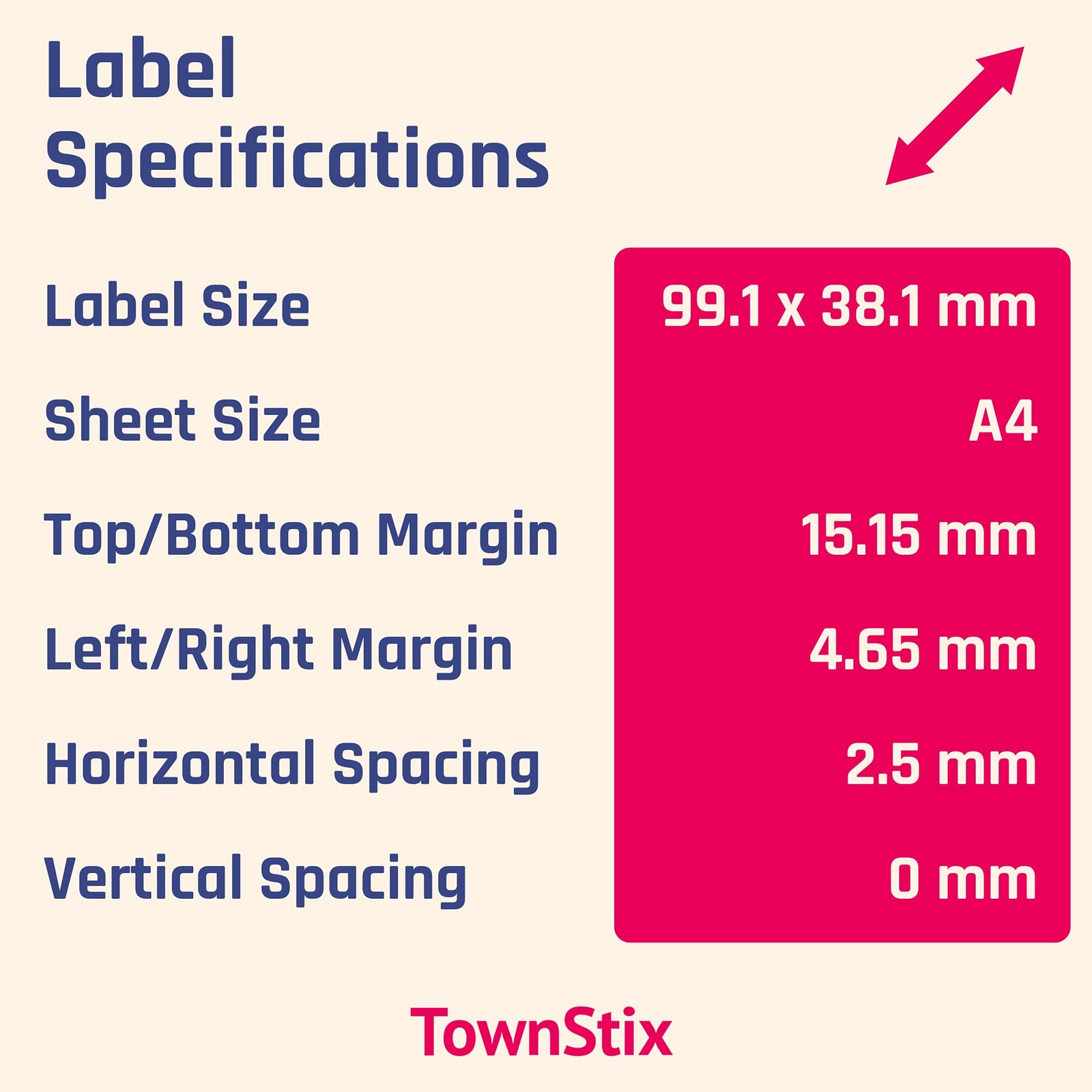 99.1 x 38.1mm, 25 Sheets, A4 Sticker Labels Self Adhesive Matt Pack of 14 …