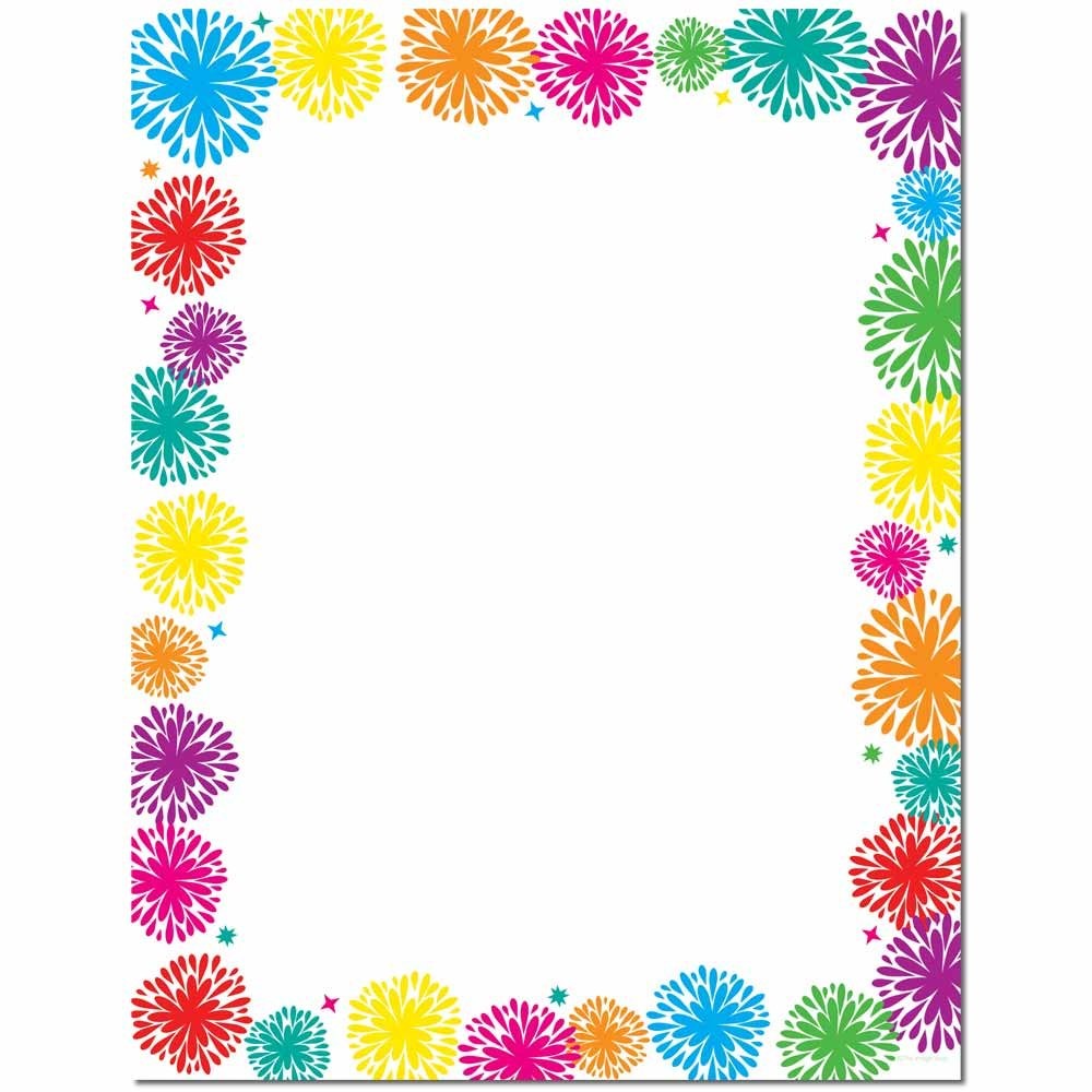 100 PCS Fanciful Fireworks Letterhead Laser & Inkjet Printer Paper Sheets
