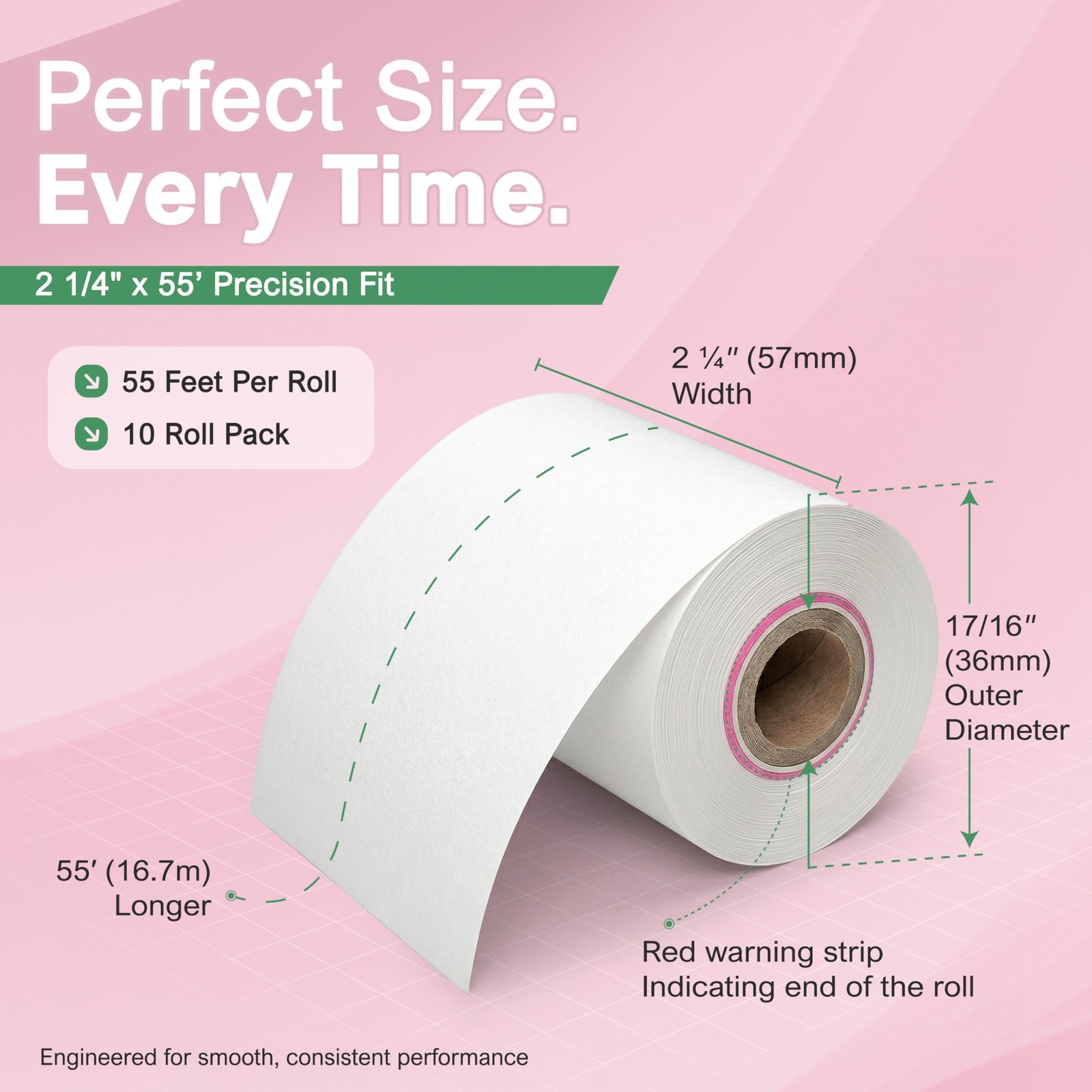 Vonlyst Compatible Clover Compact Countertop POS Thermal 10 rolls, White