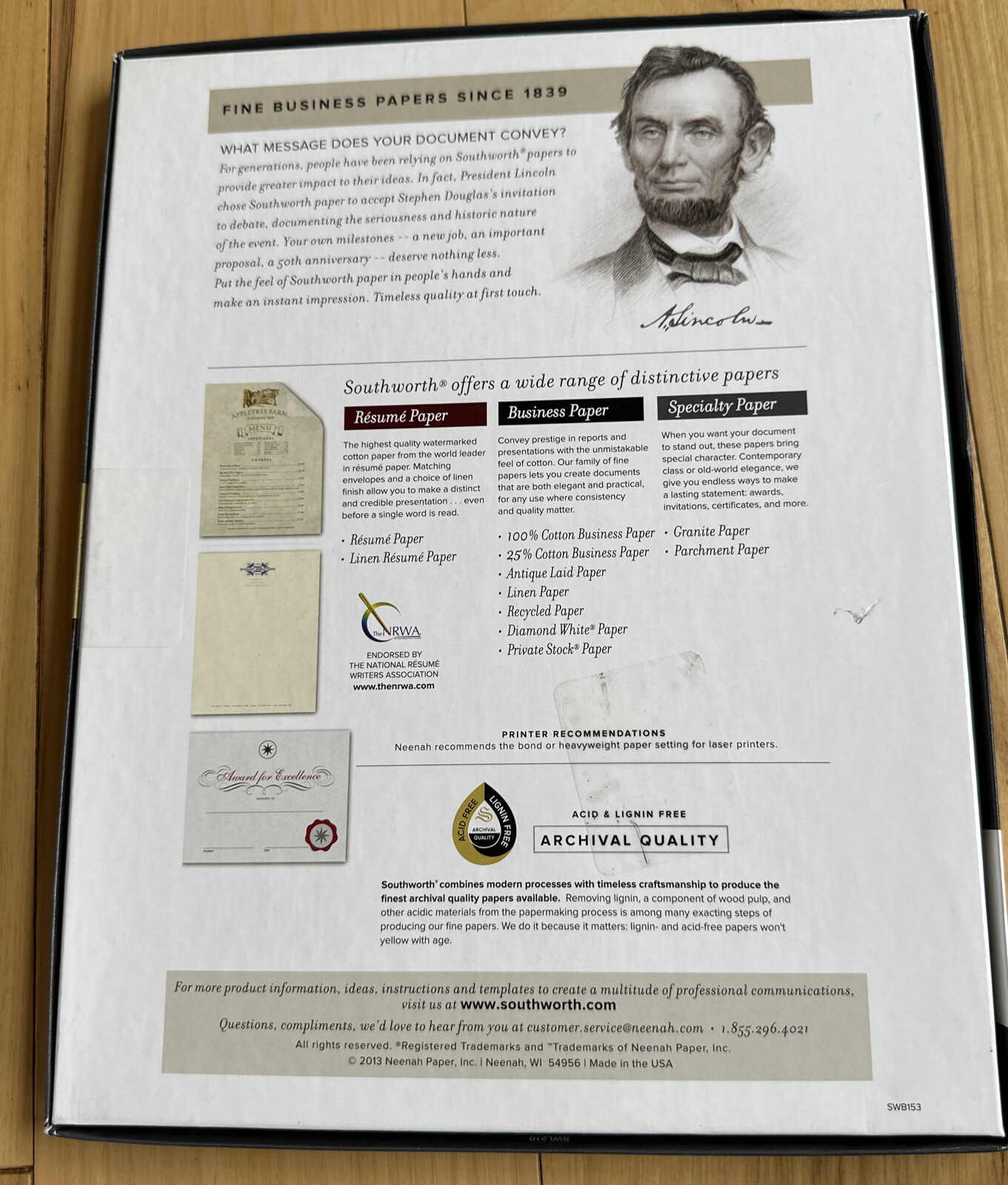 Southworth Parchment Specialty Paper,Ivory, 62 Sheets In Original box