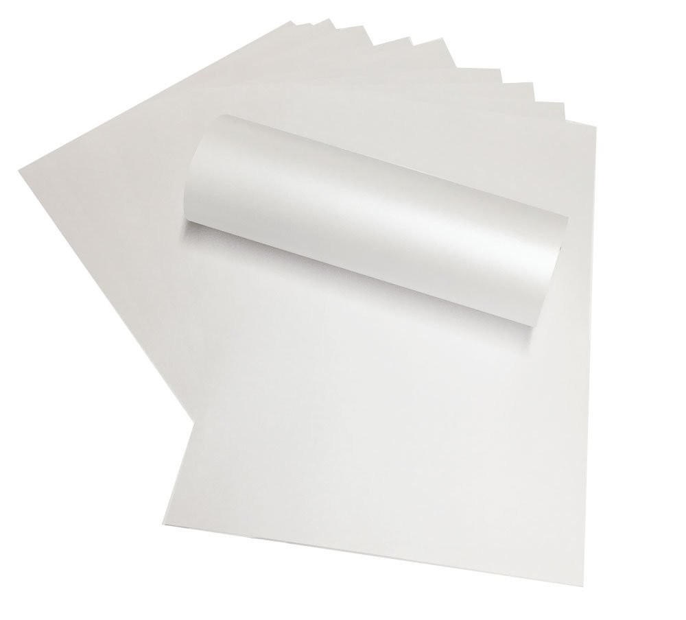 10 x A4 Frost White Pearlescent Shimmer Paper 120gsm / 32lb bond Double Sided…