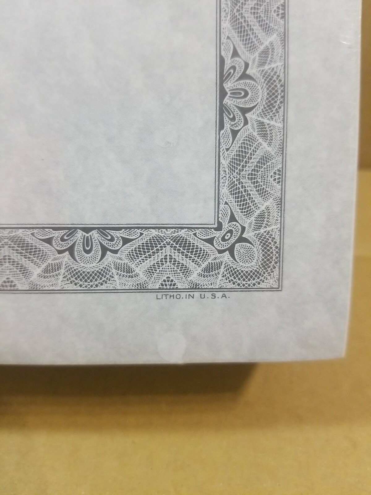 Ream Of 500 1989 GOES Parchment Border Blank Certificate P Black X411106 USA