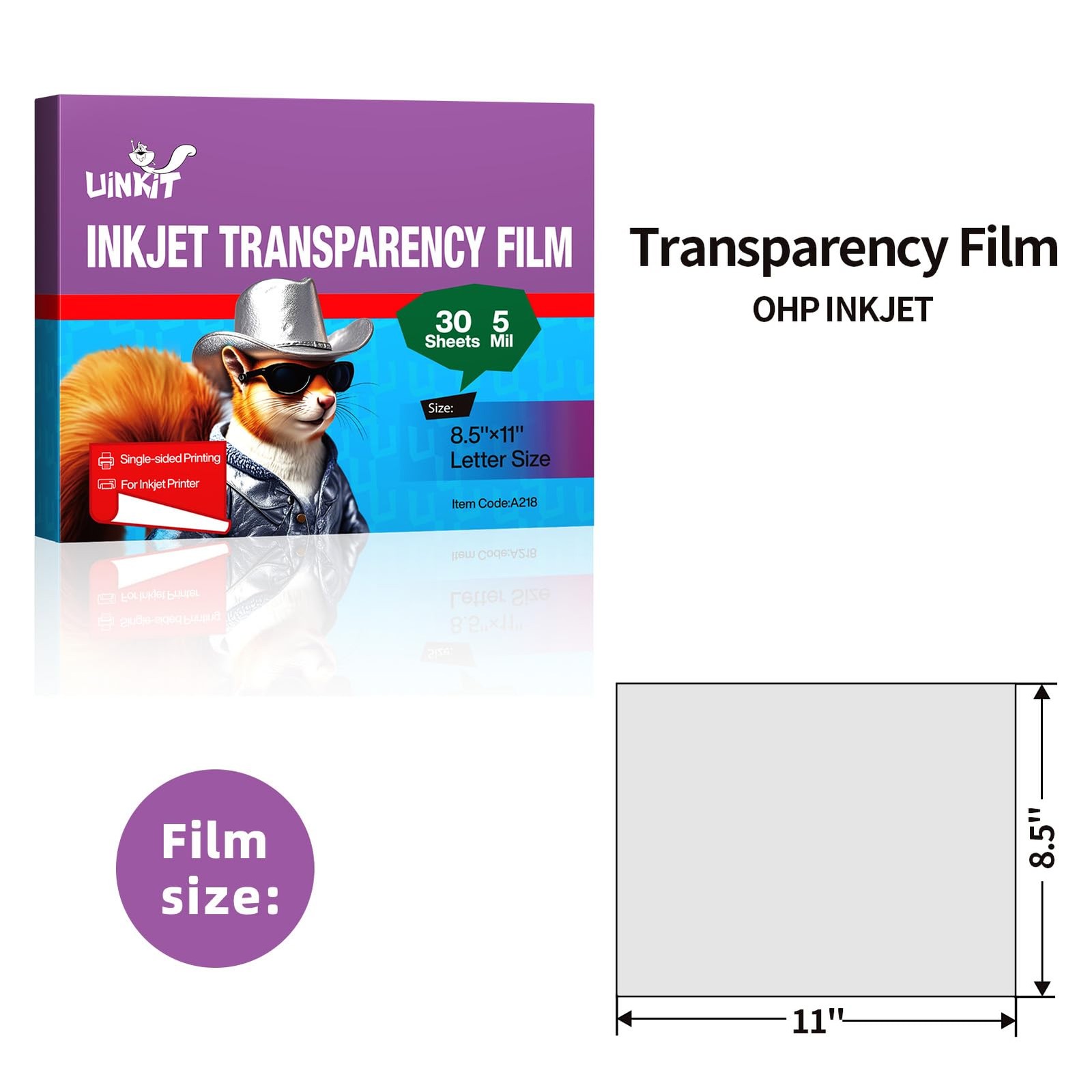 Uinkit 30 Sheets Pintable Transparency Film Acetate Clear Sheets for Crafts