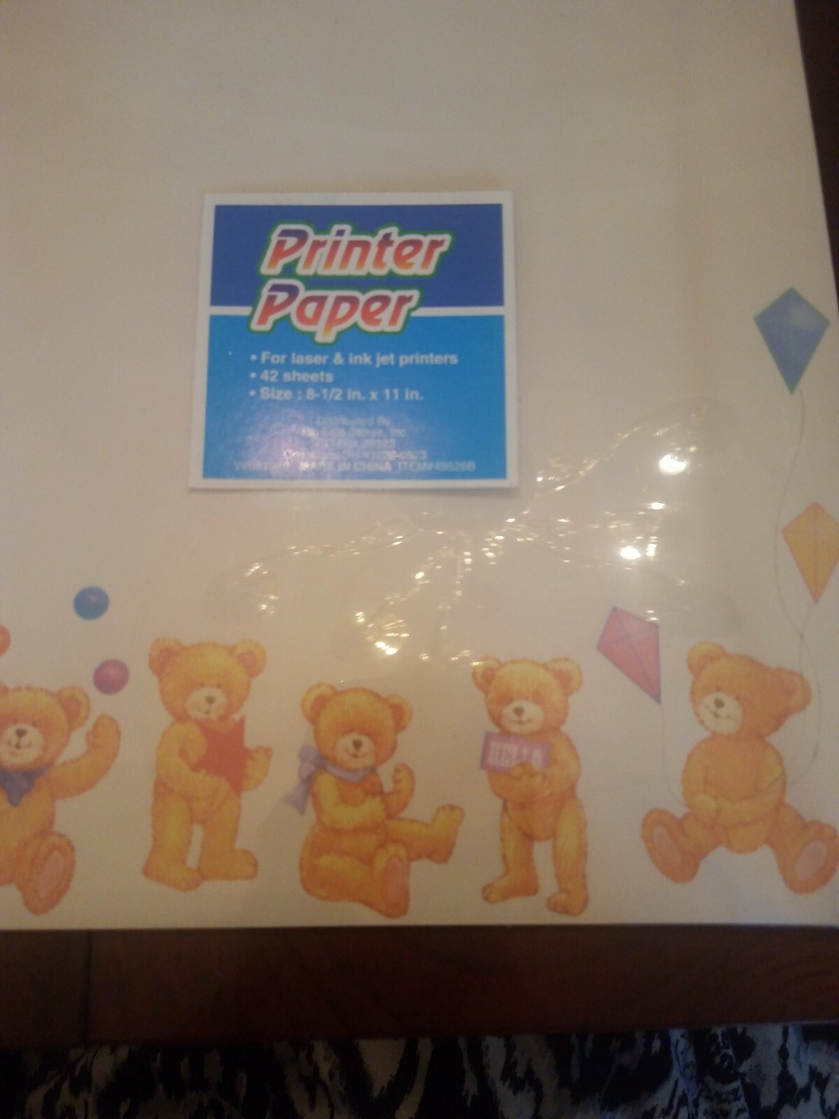 Printer Paper 42 Sheets Teddy Bears 8.5 X 11in.