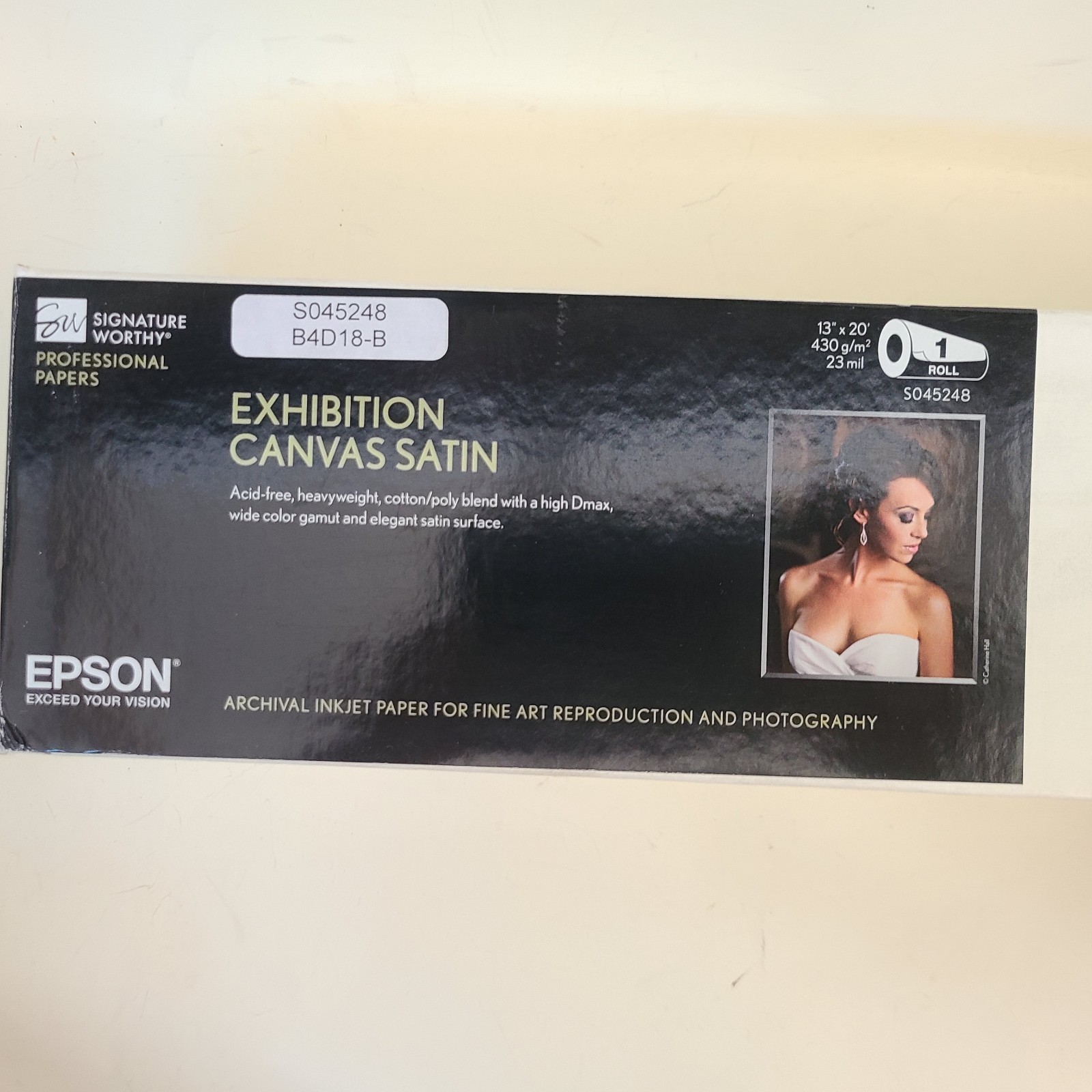 Epson Exhibition Canvas Satin Inkjet Paper Roll 13″ x 20′ Archival S045248