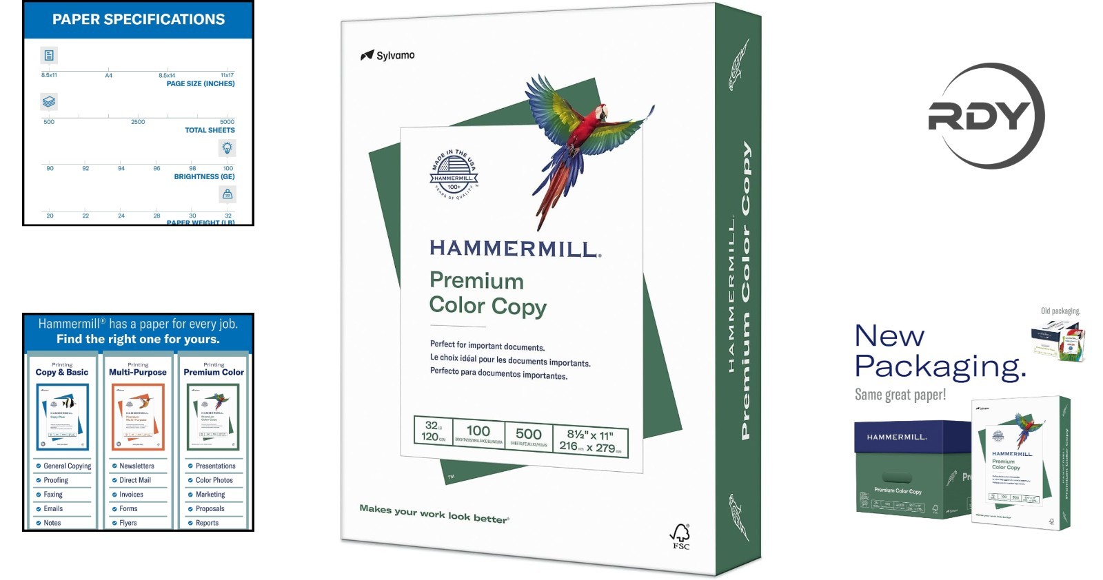 Sustainably Sourced Copy Paper – 32lb, 500 Sheets, 8.5×11, 98 Brightness