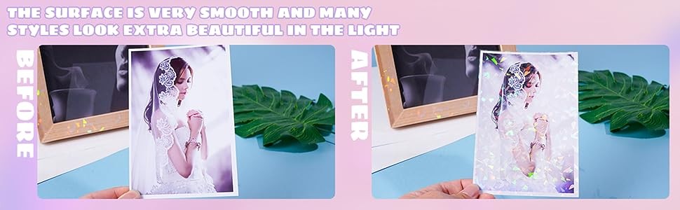 2 Types Transparent Holographic Laminate Sheets Overlay Lamination Vinyl A4 Size