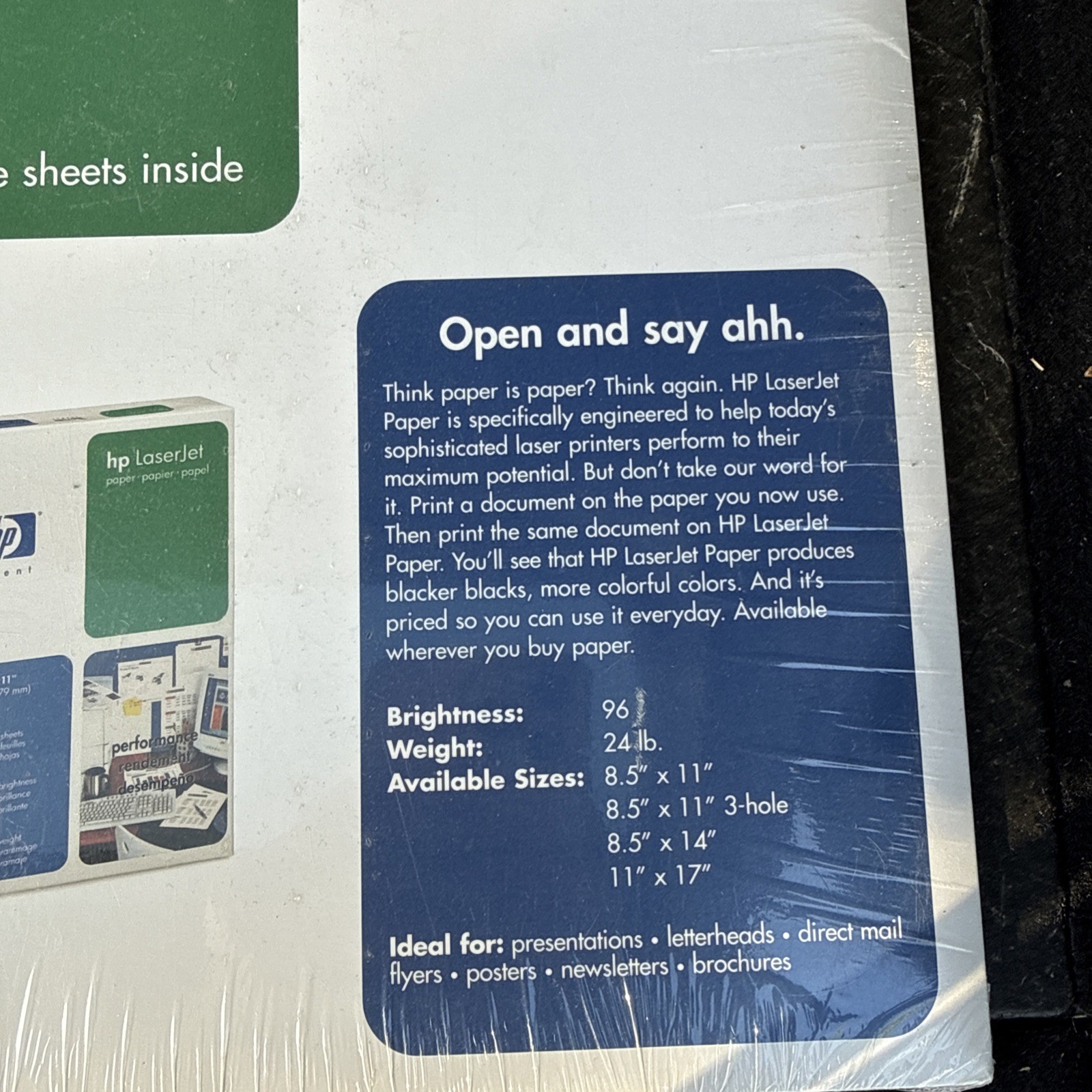 HP Color Laser jet 10sample Sheets 8.5 x 11”
