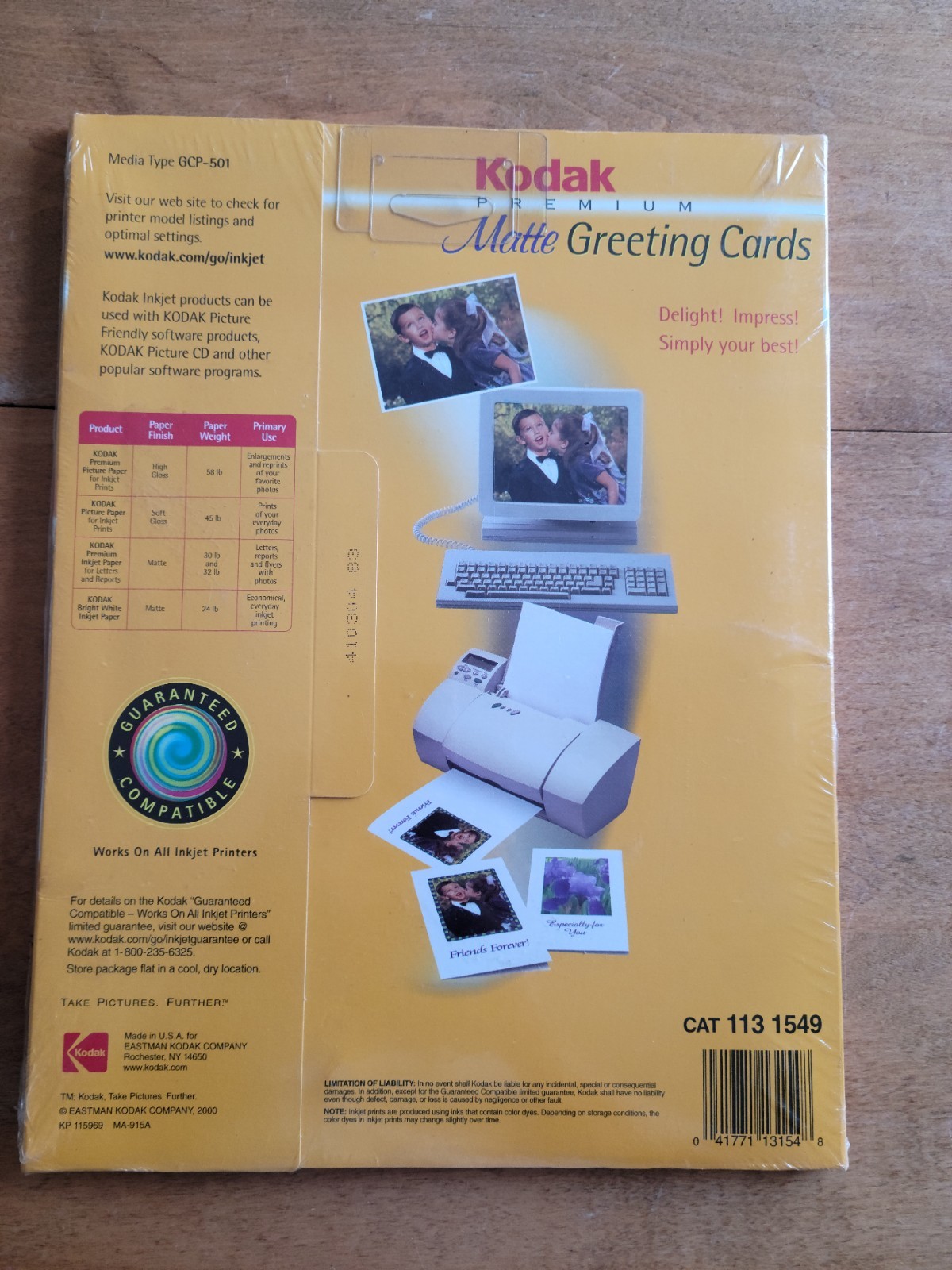 2 Unopened Boxes Kodak Premium Matte Greeting Cards. 20 Ea. Box, 40 Cards Total