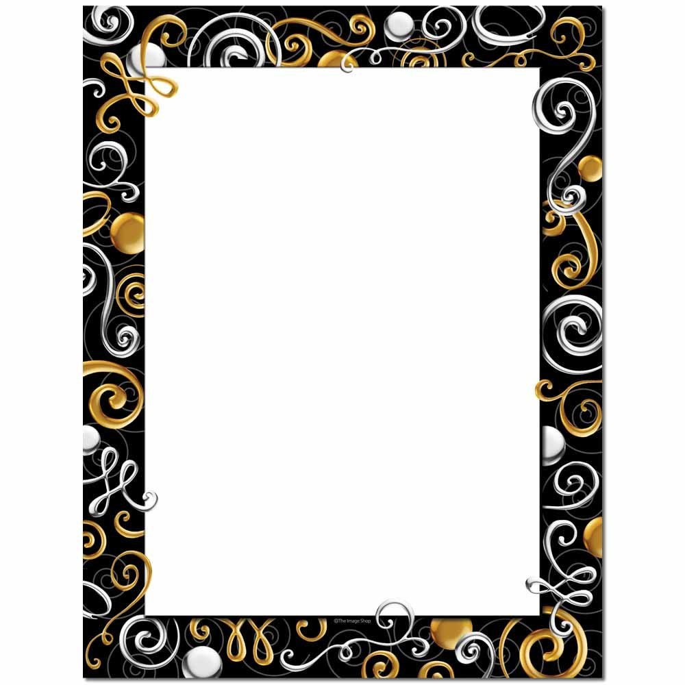 Gold & Silver Swirls Letterhead Laser & Inkjet Printer Paper 25 pack