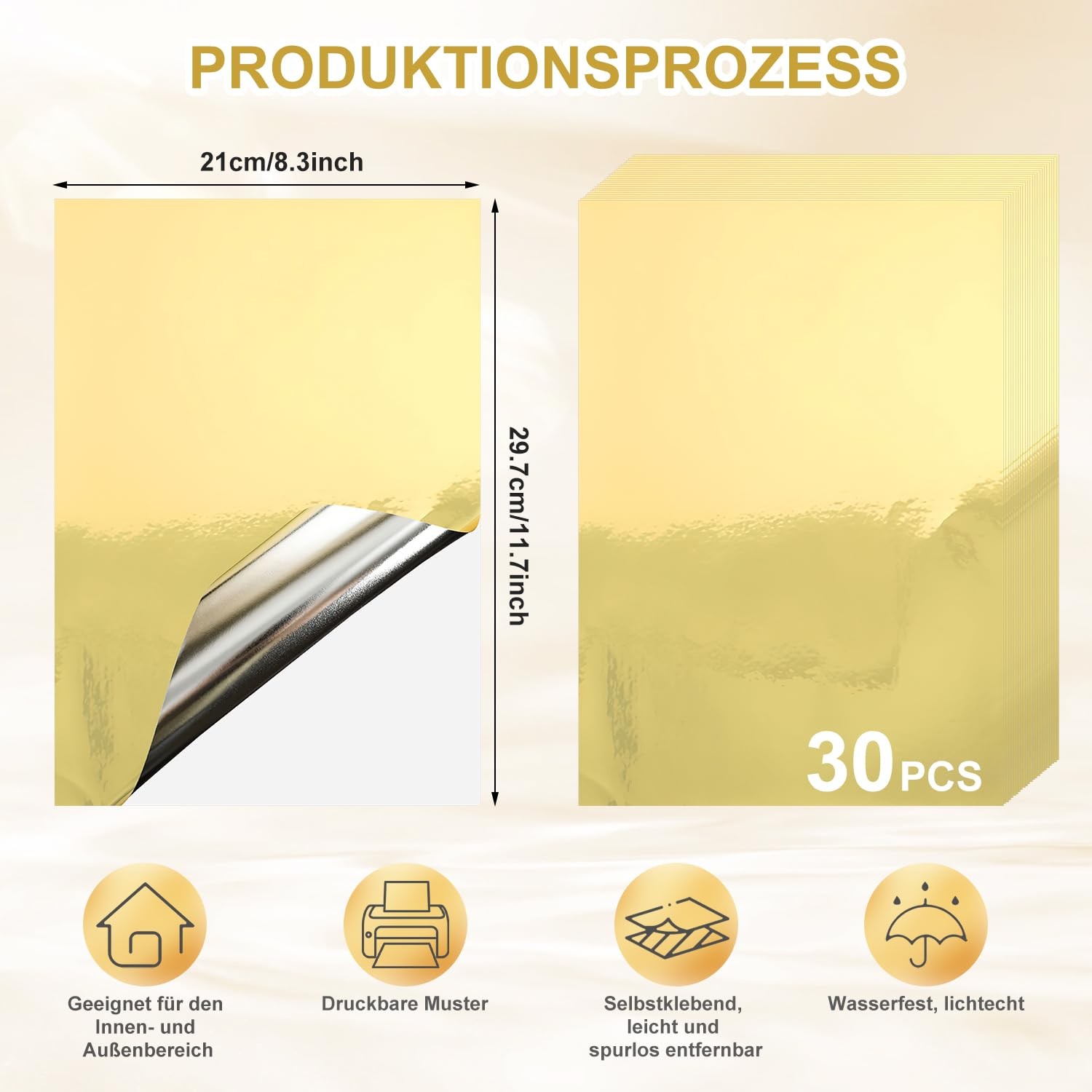 Sticker paper paper for printing 30pcs A4 waterproof printable adhesive film…