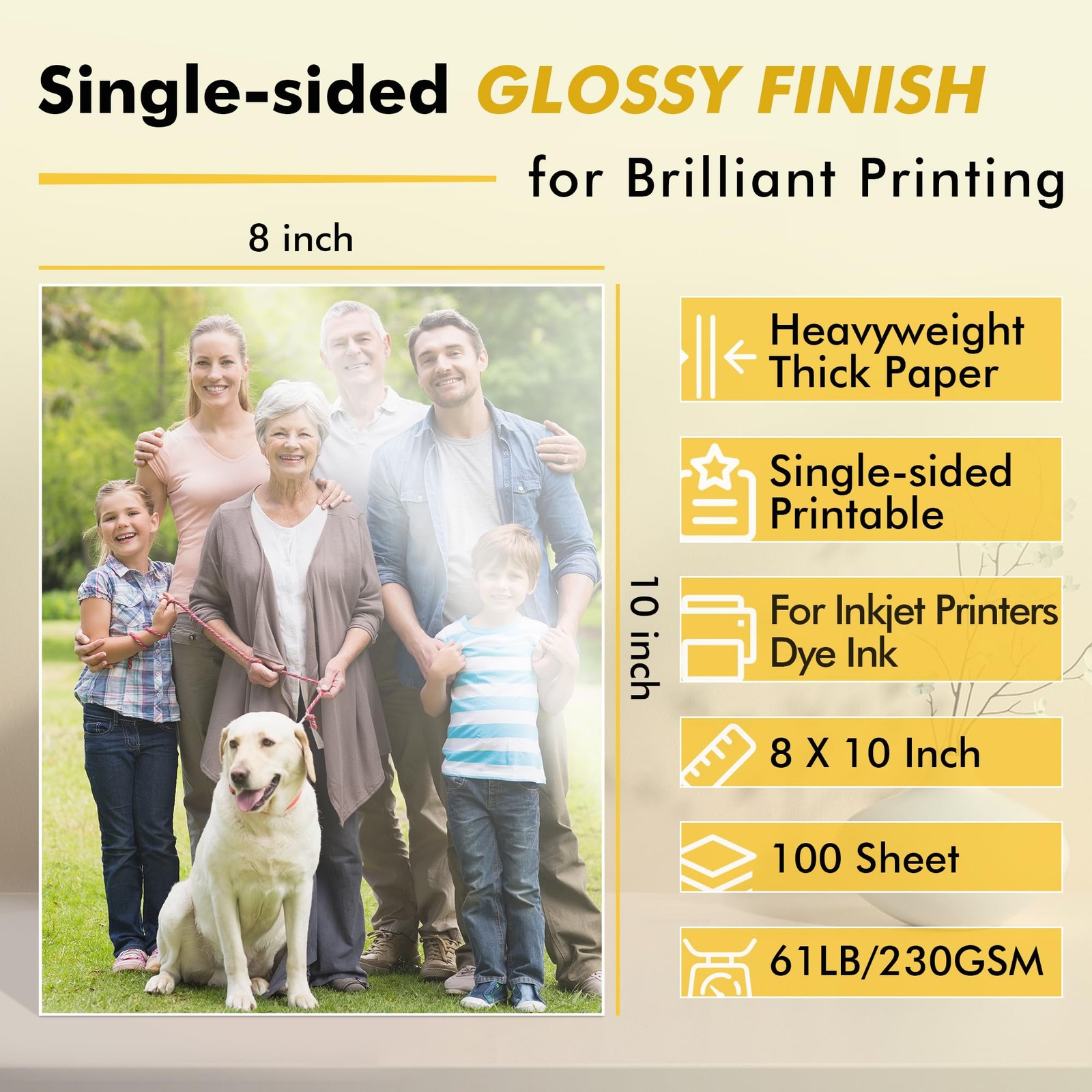 Koala Heavyweight Photo Paper High Glossy 8×10 Inches for Inkjet Printing 100…