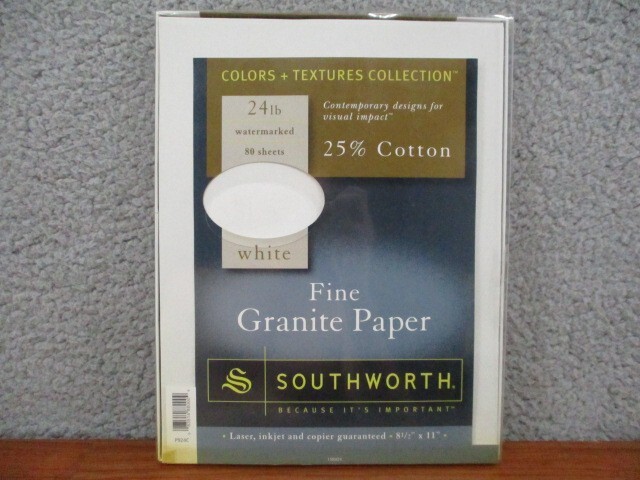Southworth Fine Paper White 24lbs. 8-1/2 x 11 80 Sheets 25% Cotton