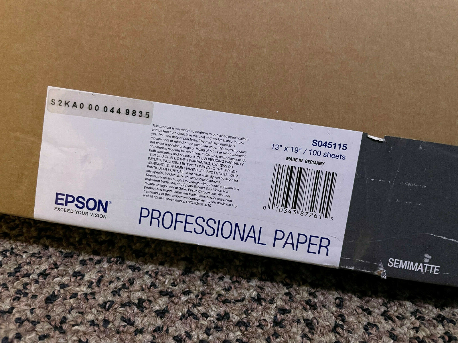 Epson Standard Proofing Paper (240) (13 x 19″, 100 Sheets) S045115