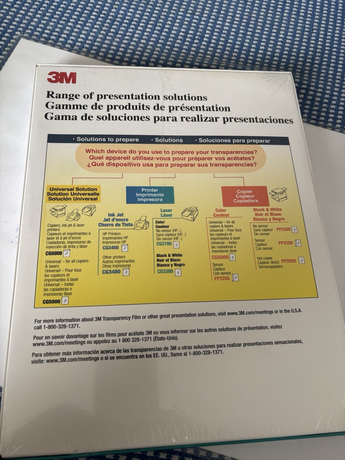 (NEW) 3M Transparency Film For Color Laser Printers CG3700 (50 Sheets)SEALED BOX