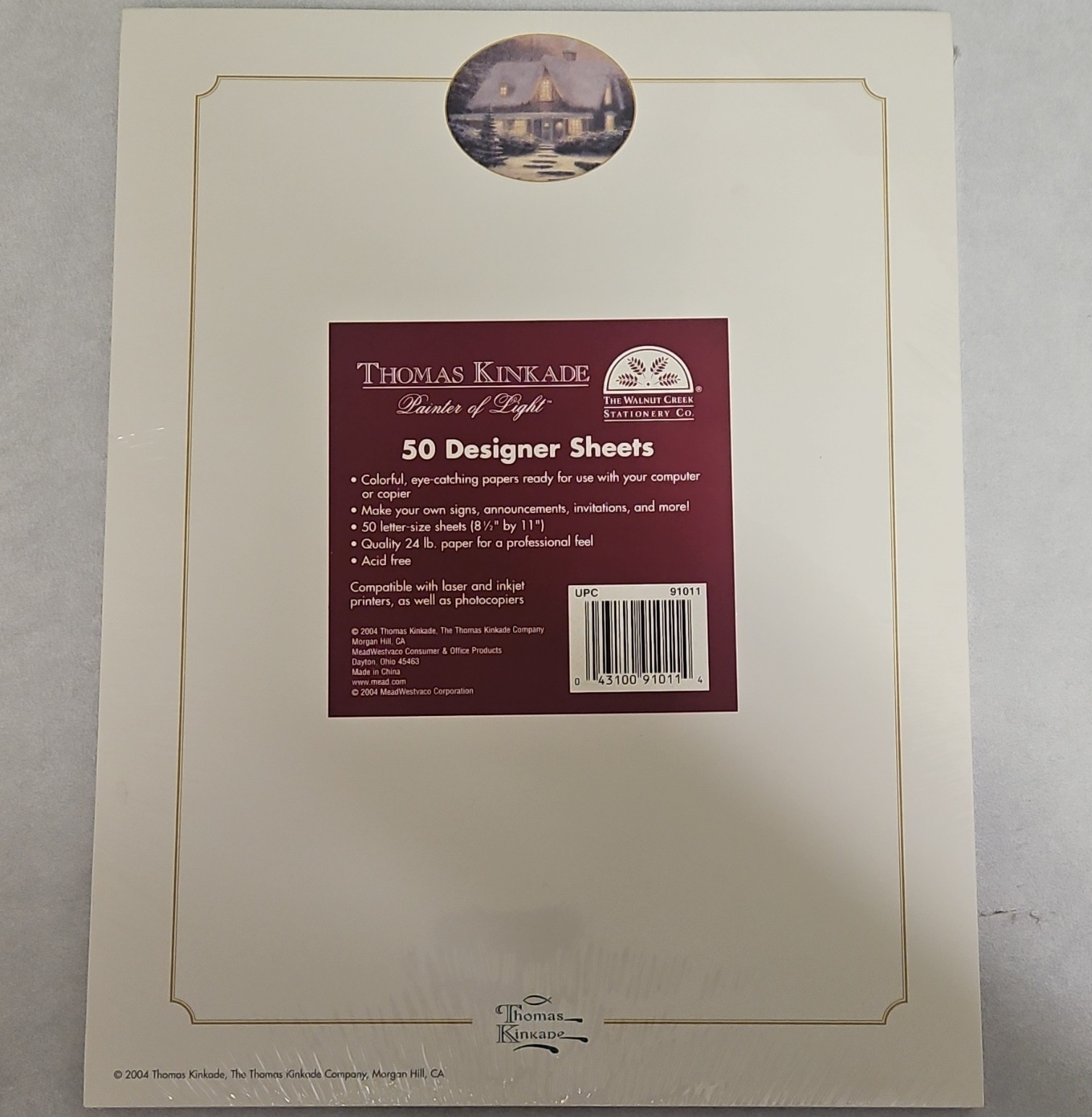 Thomas Kinkade Printer Paper 50 Sheets 8.5×11 White 24lb Designer Inkjet/Laser