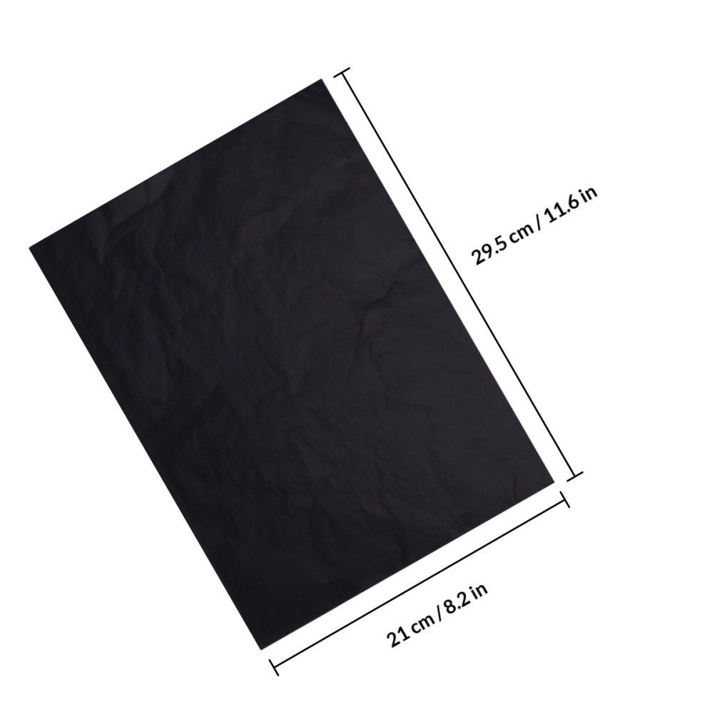 100Pcs Tracing Paper Carbon Coated Black for Detailed Design Transfer Projects