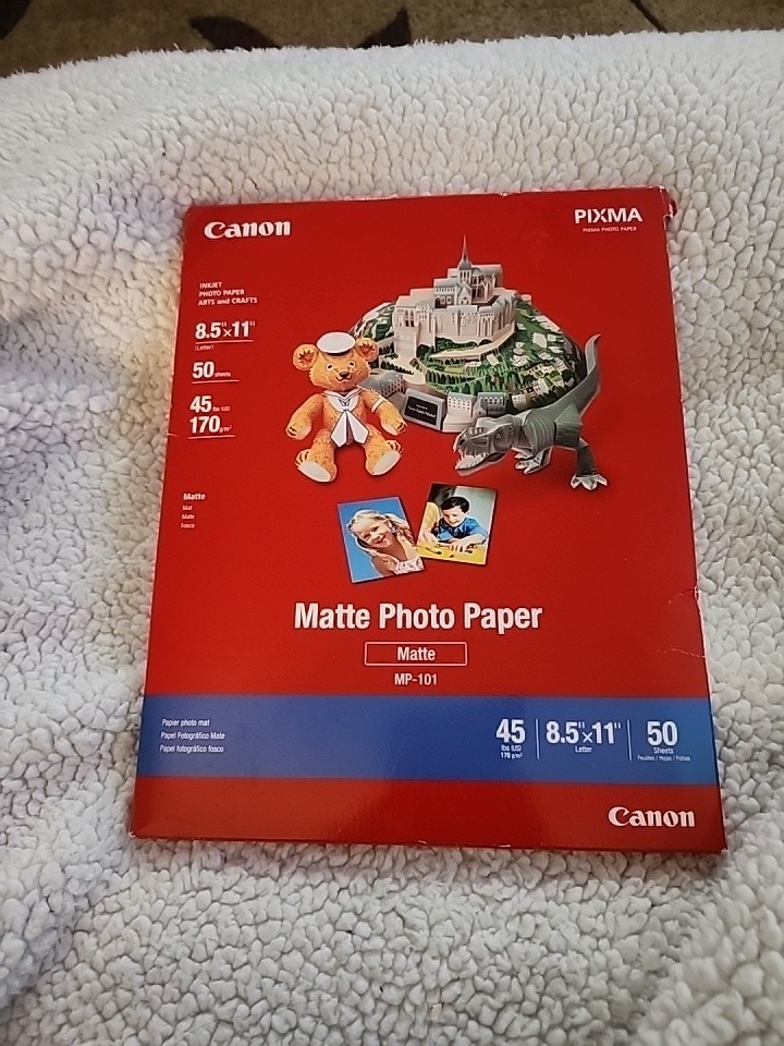 Canon Matte Photo Inkjet Paper, 8.5″X11″ 50 Sheets