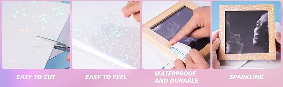 2 Types Transparent Holographic Laminate Sheets Overlay Lamination Vinyl A4 Size