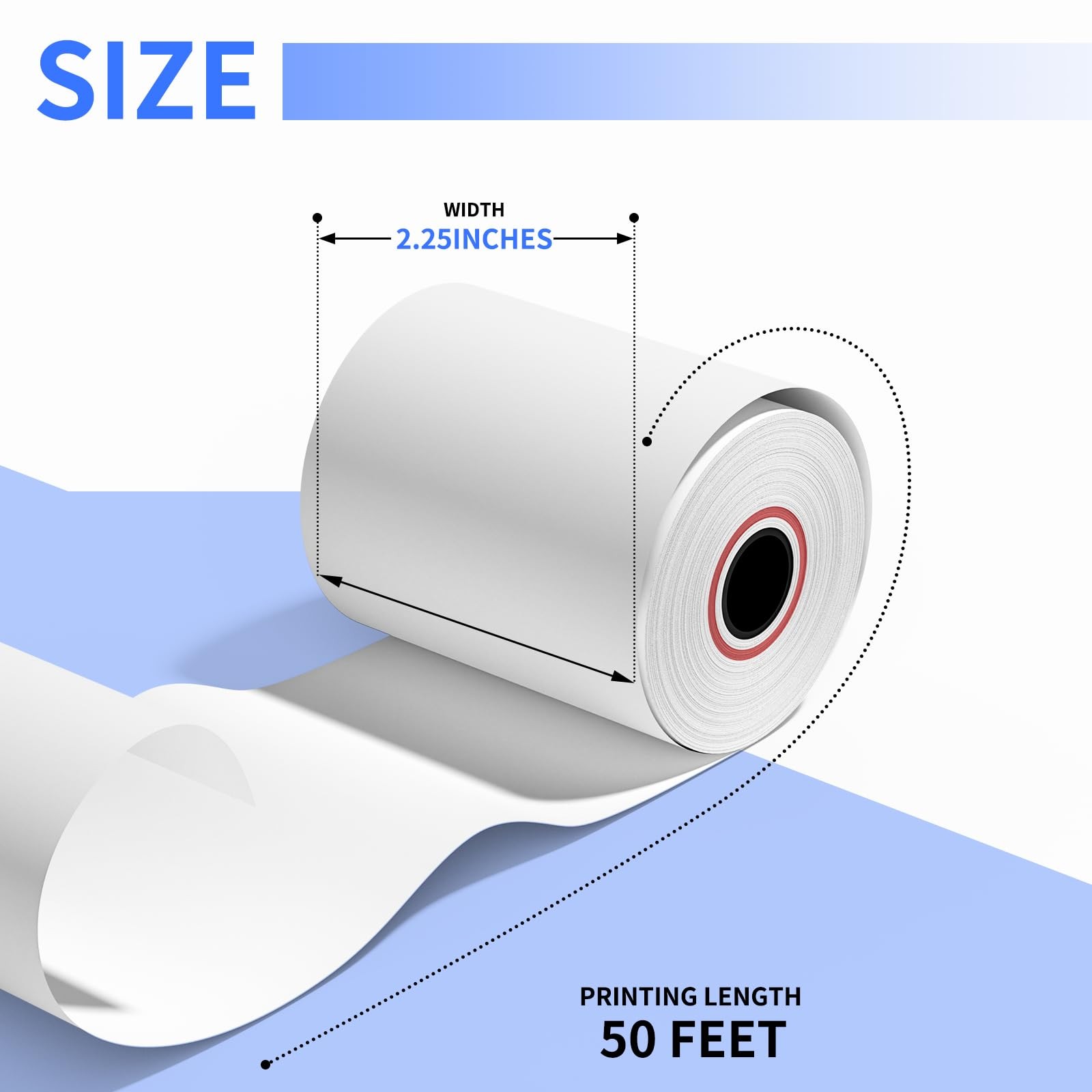 2 1/4” x 50′ Thermal Paper Rolls, 10 Rolls 2 1/4″ x | 10 White