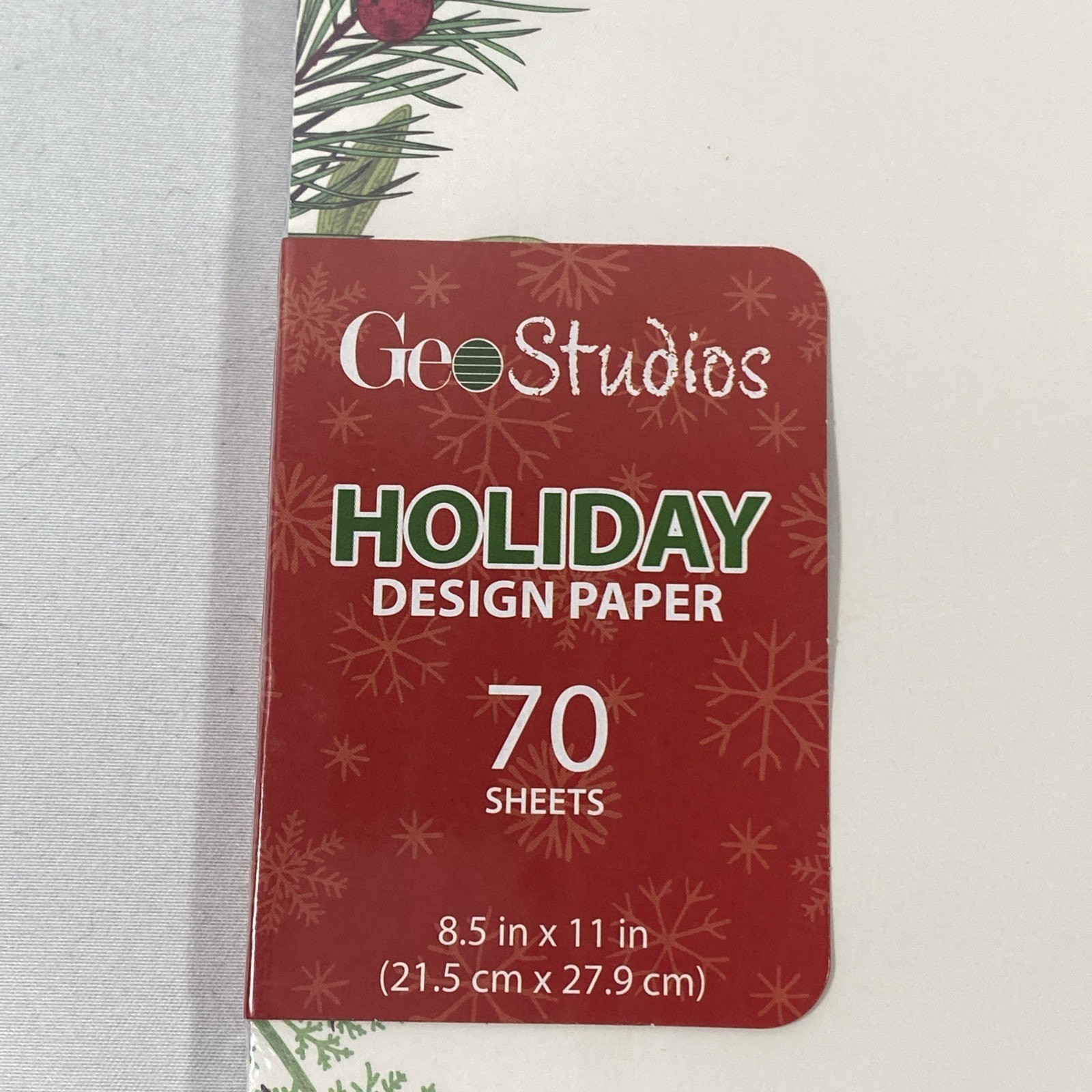 Geo Studios Holiday Christmas Printer Paper Letter 70 Sheets Vintage Holly