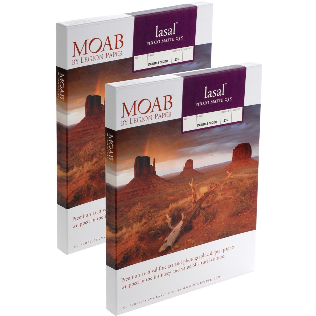 Moab 2 Pack Lasal Photo Matte, Double Sided, Bright White Archival Inkjet Paper,
