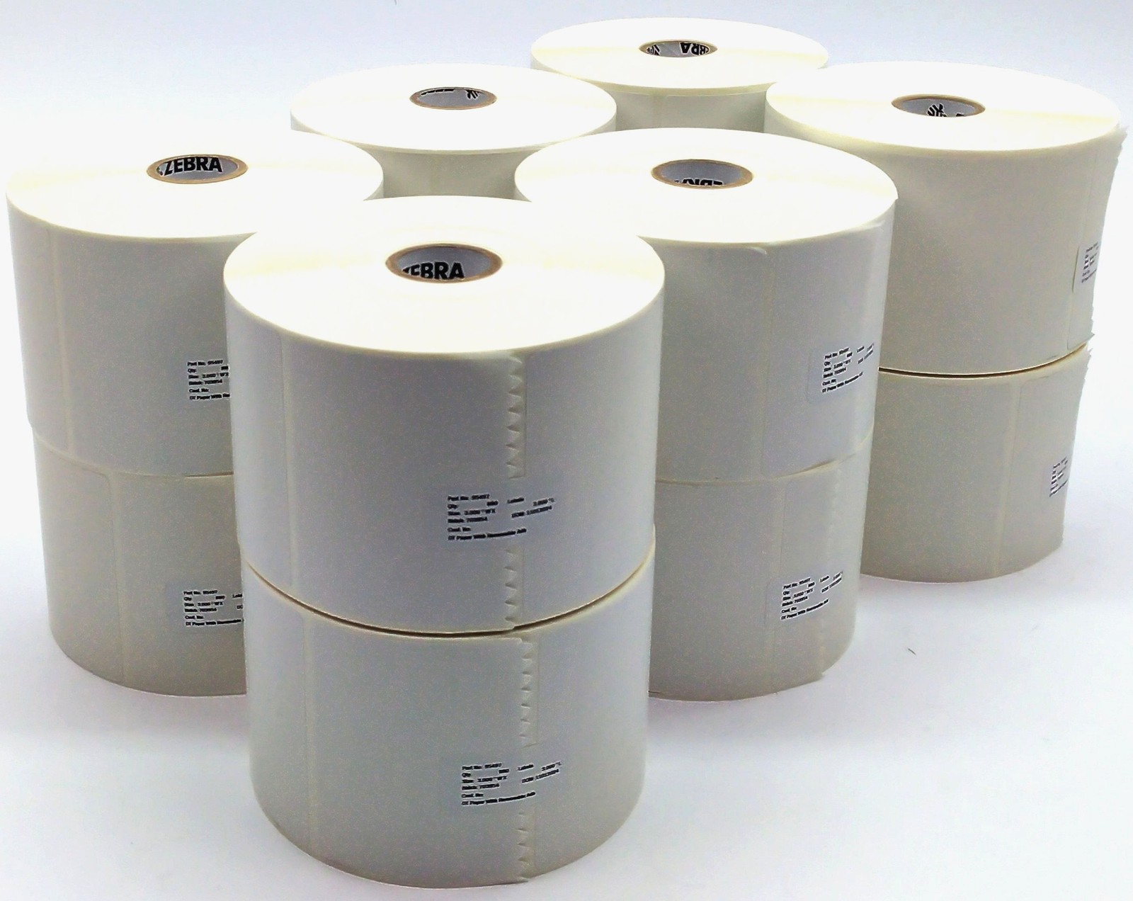 Zebra Thermal Transfer Labels 3″ x 3″ Adhesive White 95497 Genuine – 12 Rolls
