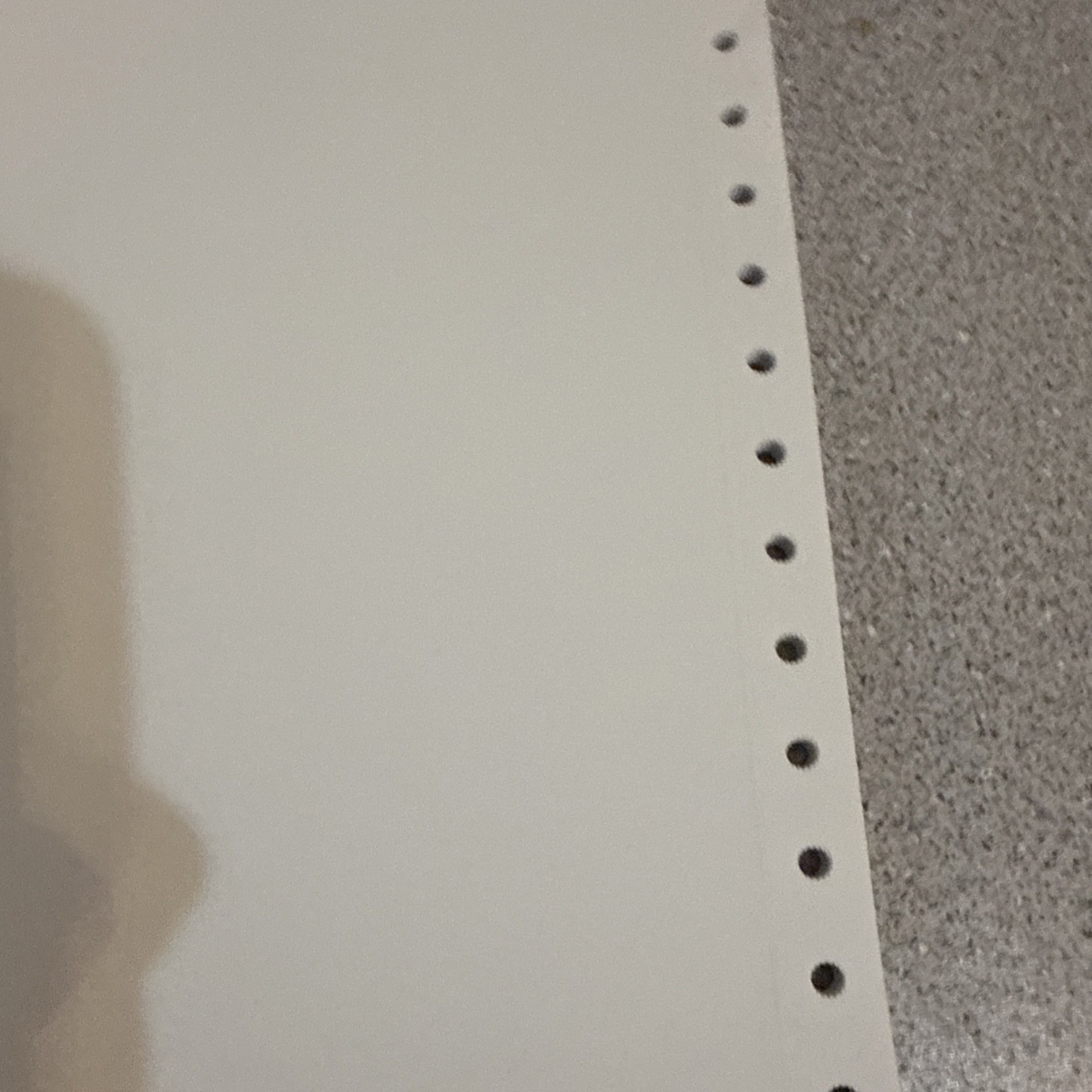 Continuous Dot Matrix Vintage Printer Paper Tractor Feed 25 Sheets 8.5 x 11 NOS