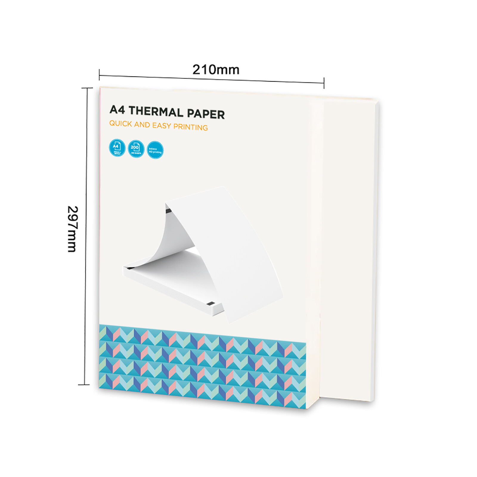 A4 Thermal Paper 200 Sheet Fanfold Printing Paper for Thermal Printer L0R1