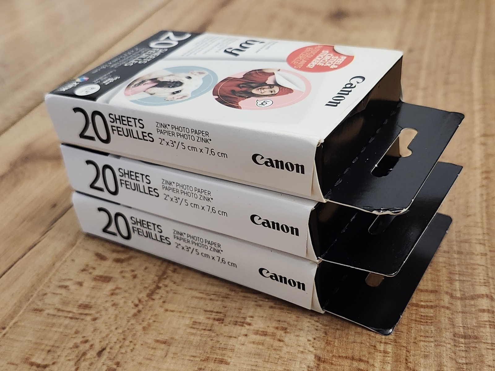 Canon ZINK Pre-Cut Circle Adhesive Sticker Paper Pack 3 X 20 Sheets Boxes NEW