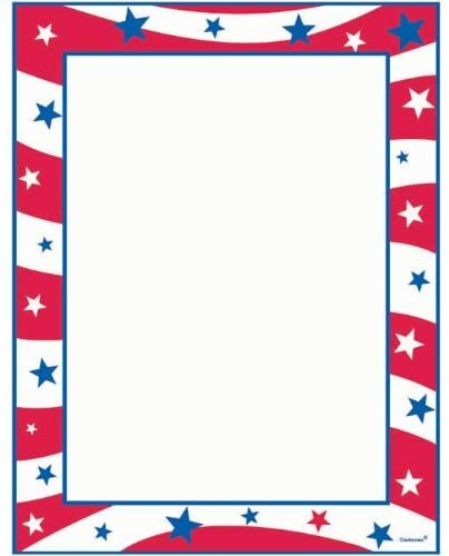 Stars & Stripes Patriotic July 4th Patriotic Laser Inkjet Printer Paper 25 Pack