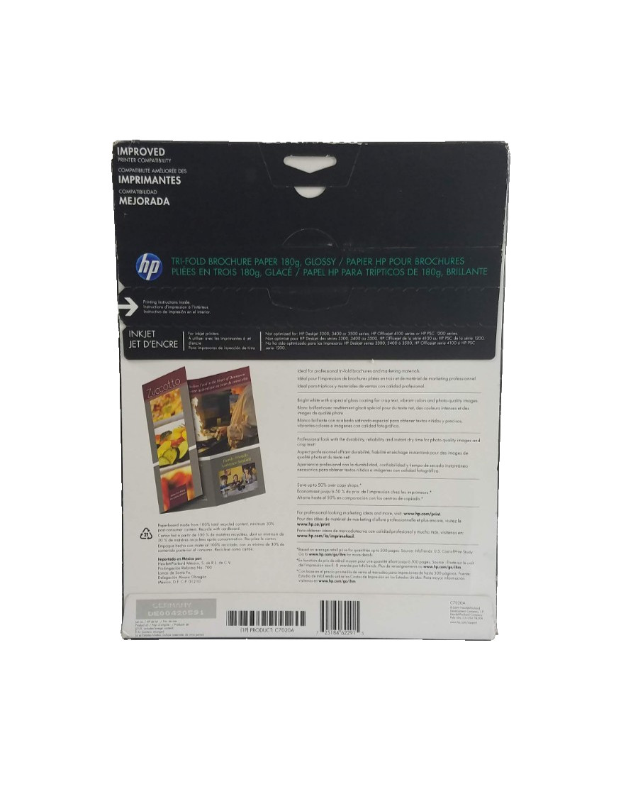 Hewlett Packard Brochure Paper C7020A 180g 100 sheets