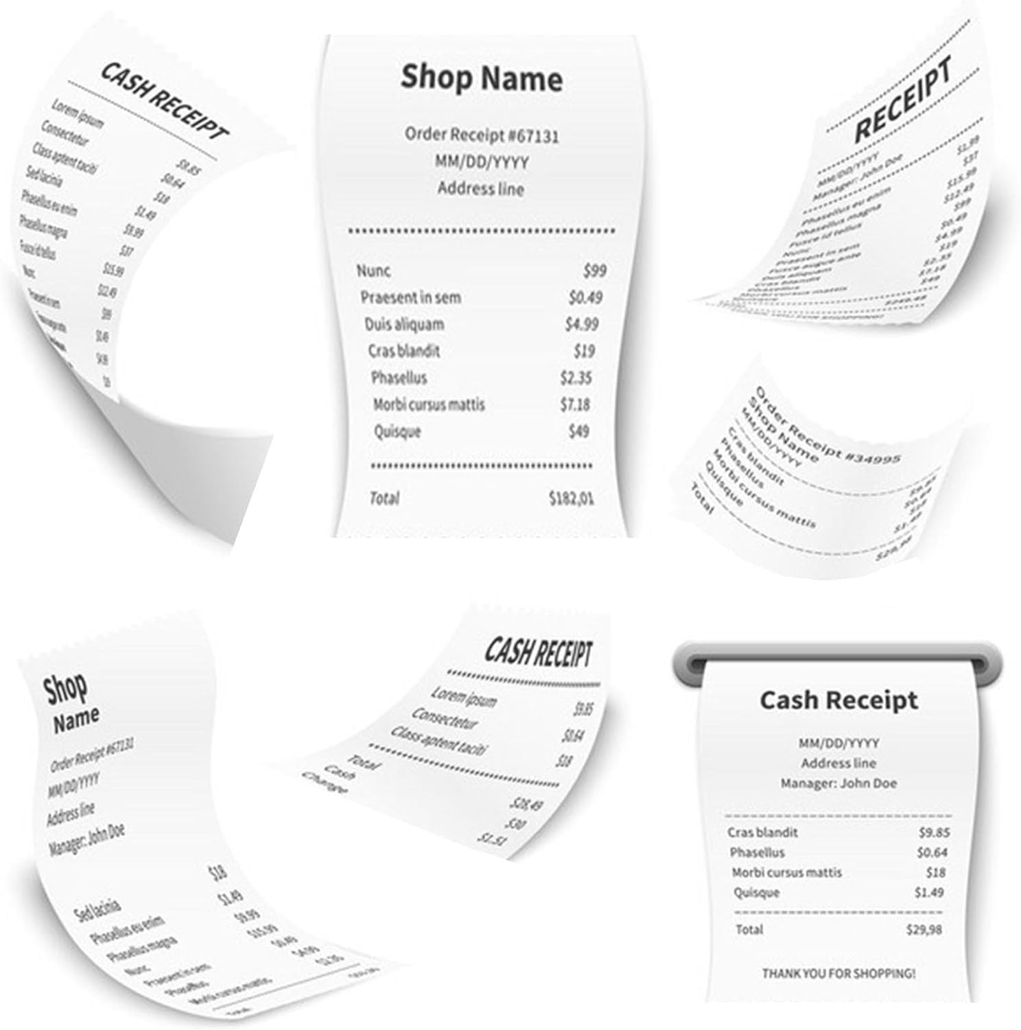 Coopaty 2 1/4”x 50′ Thermal Receipt Paper for POS and Cash 100 Rolls, White