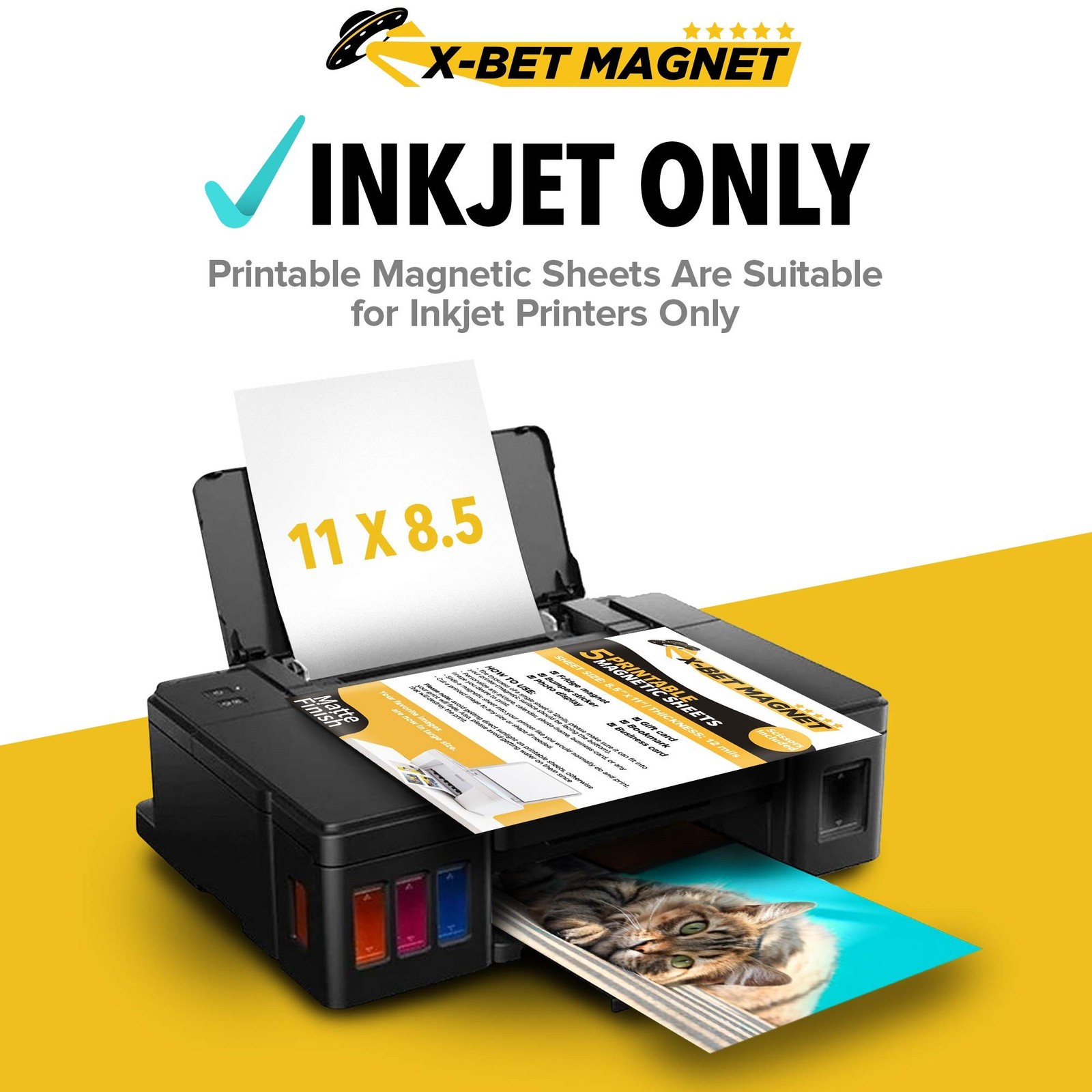 Printable Magnetic Sheets Each 8.5” x 11” Flexible Magnet Sheets Non