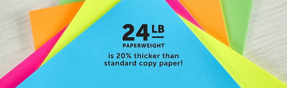 Neenah (R) Bright Color Paper, 8 1/2in. x 11in., 24 Lb, Assorted Colors, Ream Of