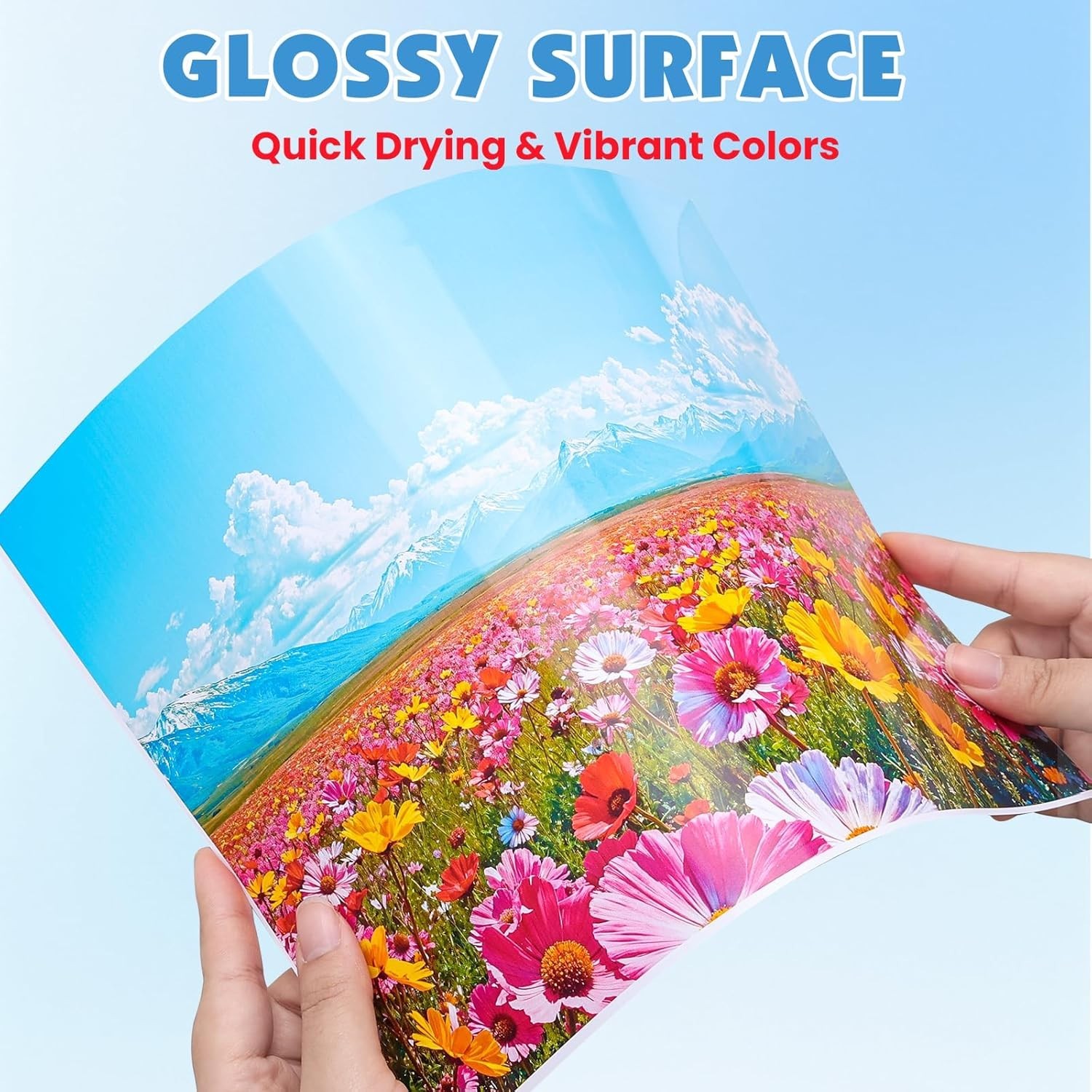 Papel Adhesivo Vinilo Brillante 40 Hojas para Impresora Inkjet Laser Impermeable