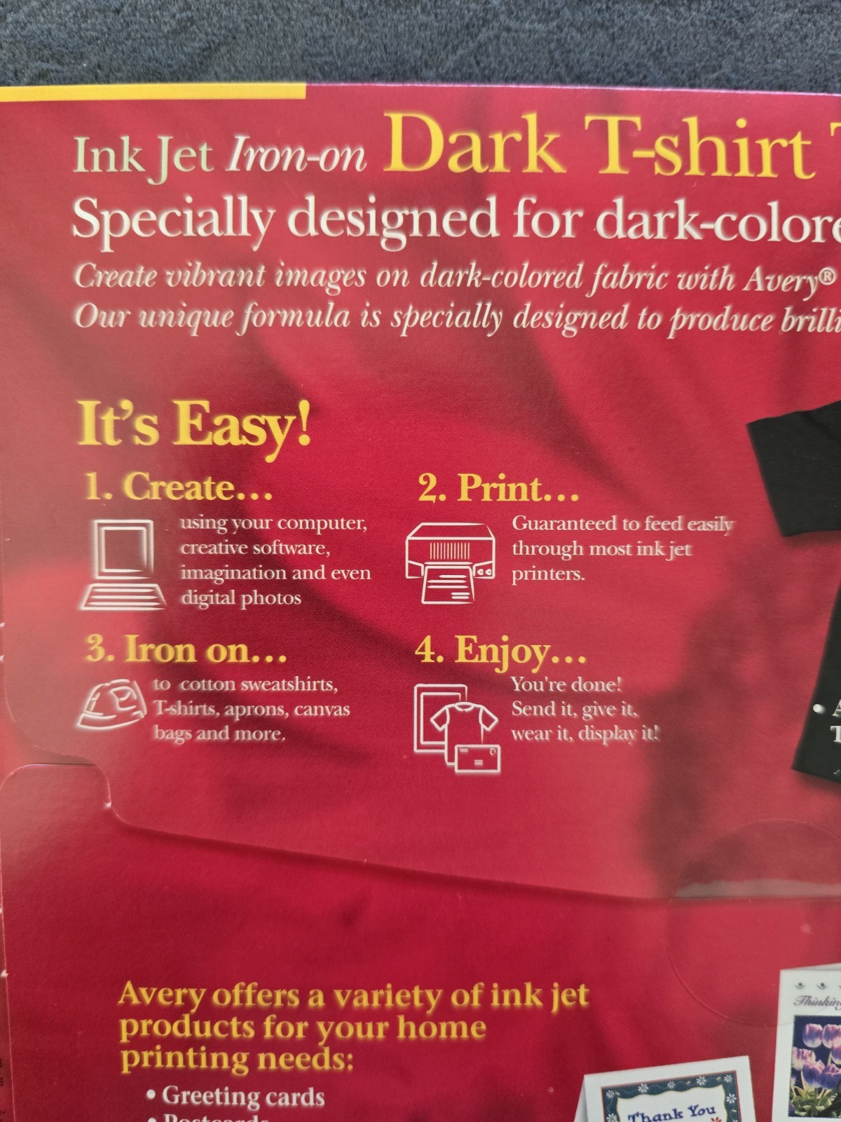 Avery Printable Dark T-Shirt Iron-On Transfers #3279 – 5 Blank Sheets – SEALED!