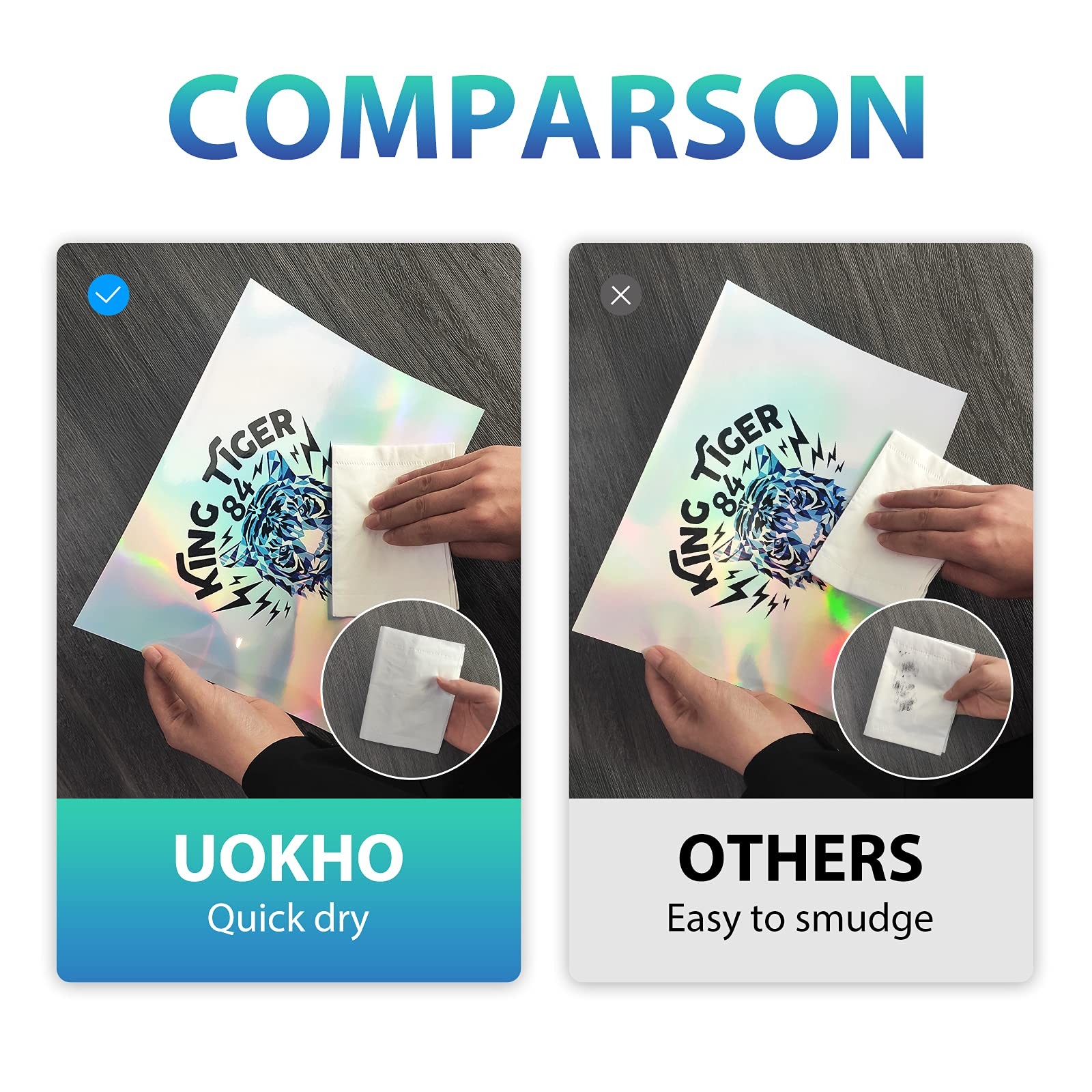 50 Sheets Holographic Sticker Paper for Inkjet & Laser Printer- 8.5×11 inch